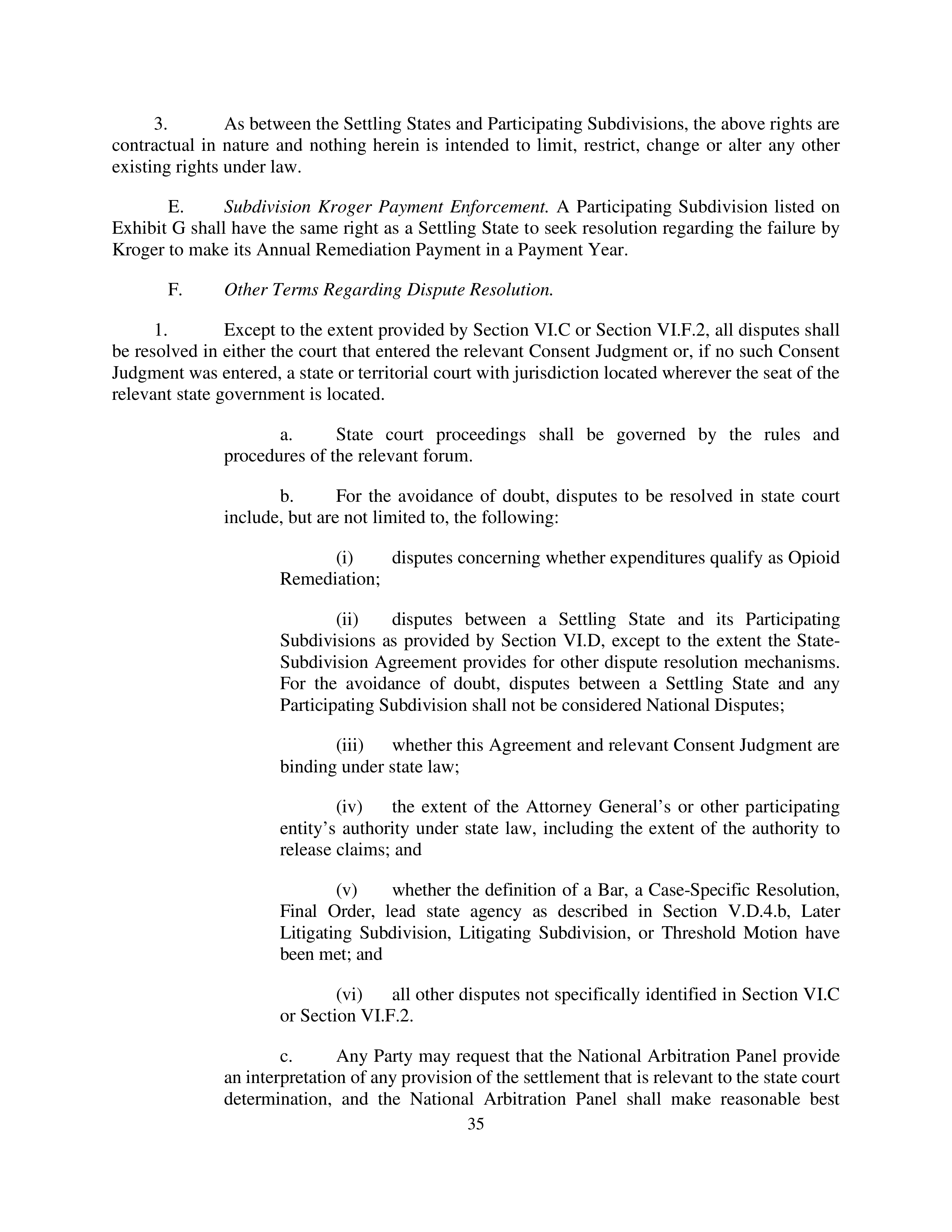 Kroger Multistate Settlement Agreement — page 34