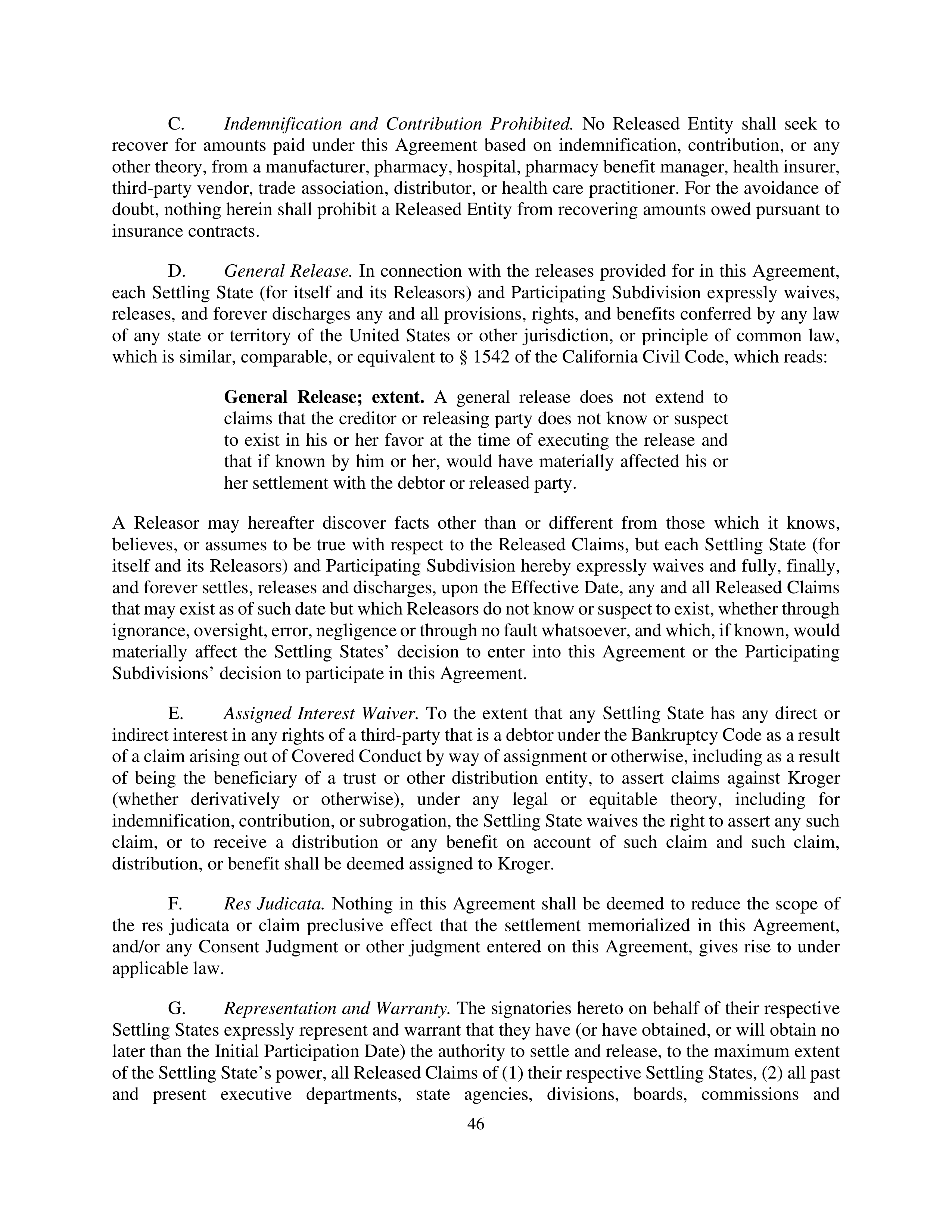 Kroger Multistate Settlement Agreement — page 45