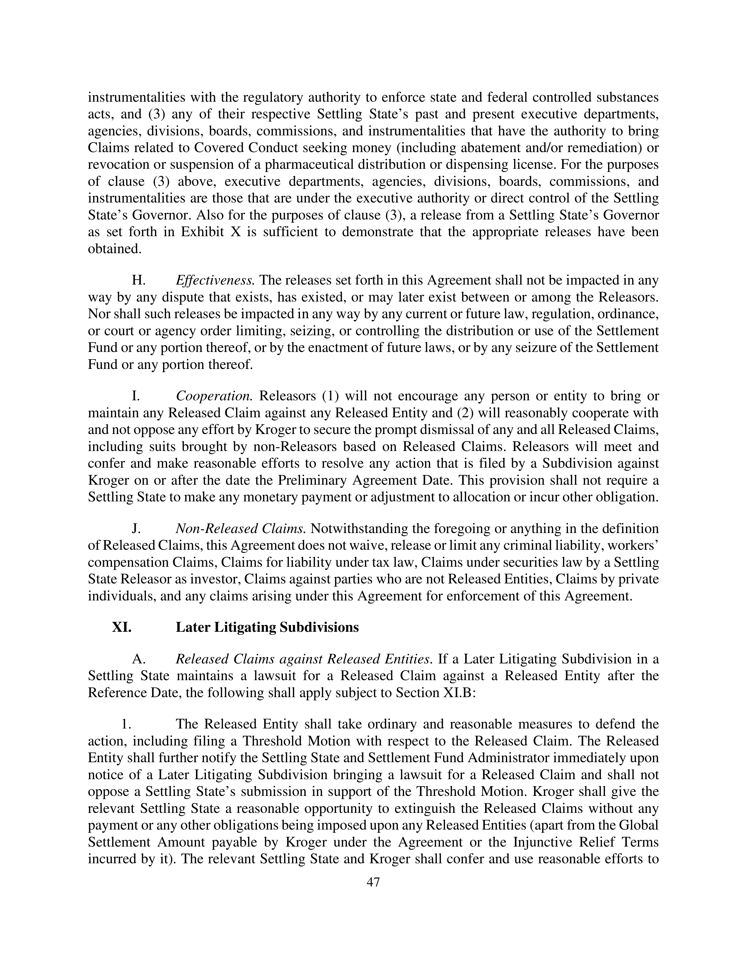 Kroger Multistate Settlement Agreement — page 46