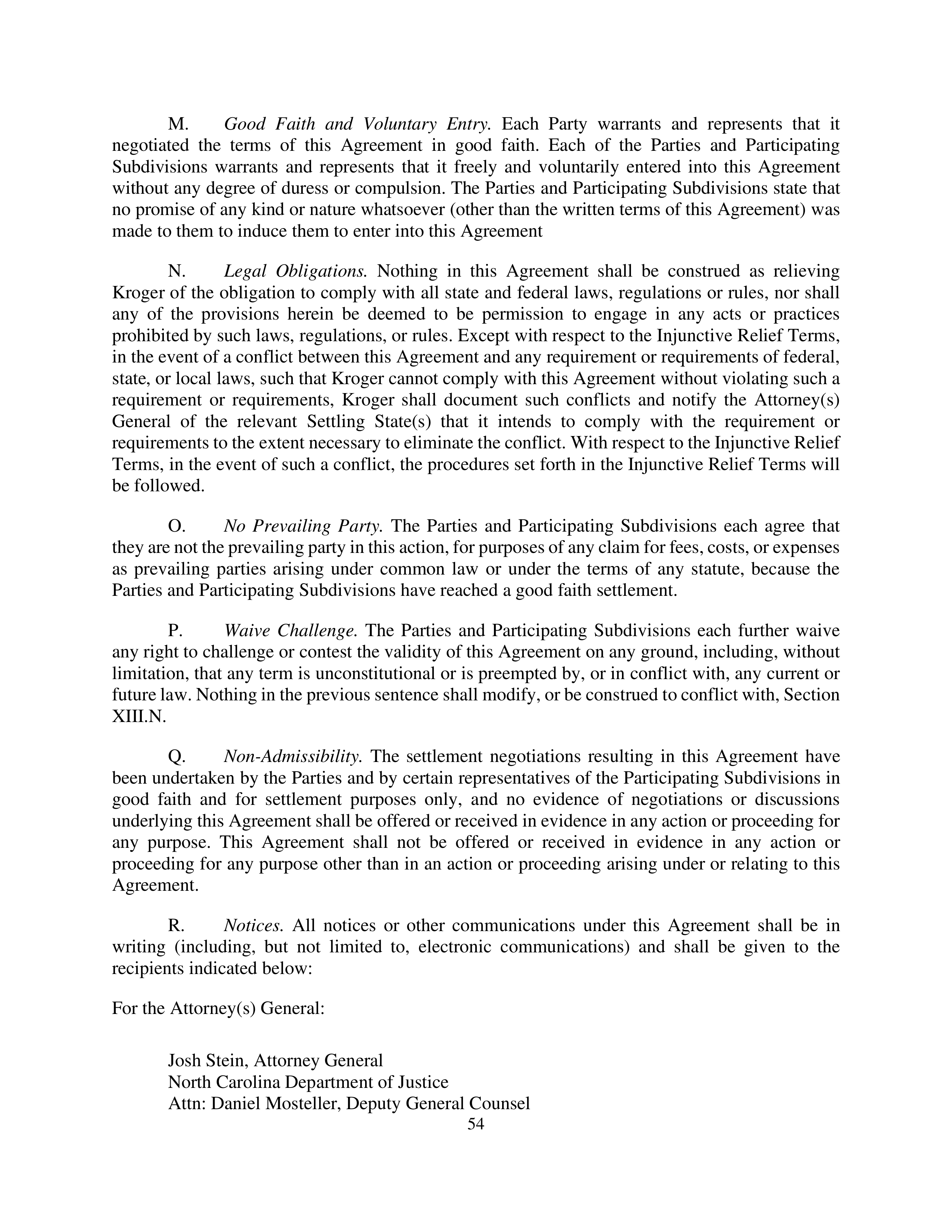Kroger Multistate Settlement Agreement — page 53