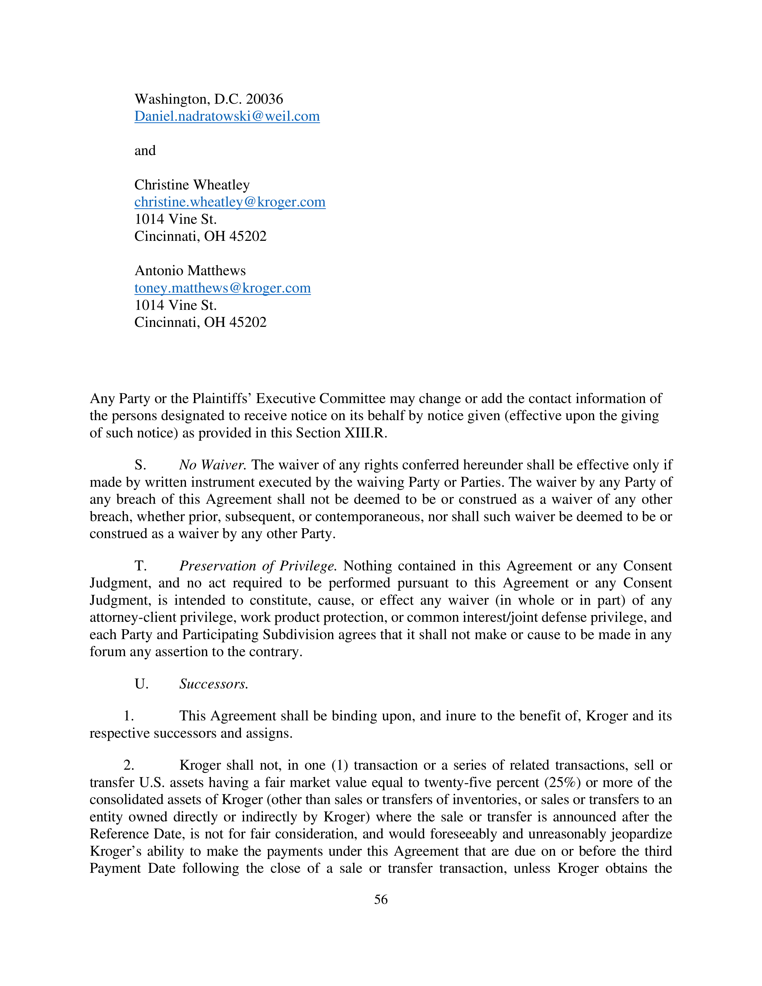 Kroger Multistate Settlement Agreement — page 55