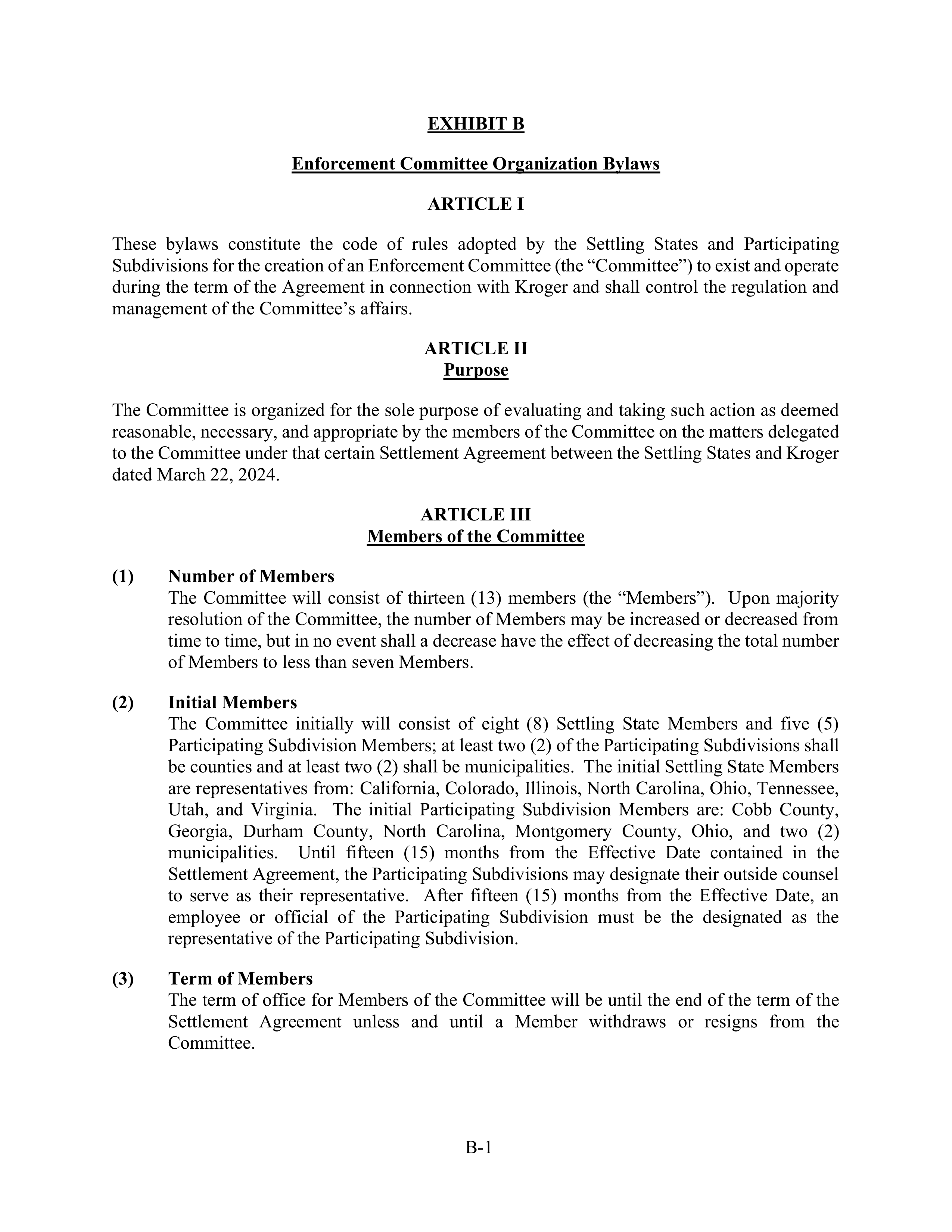 Kroger Multistate Settlement Agreement — page 61