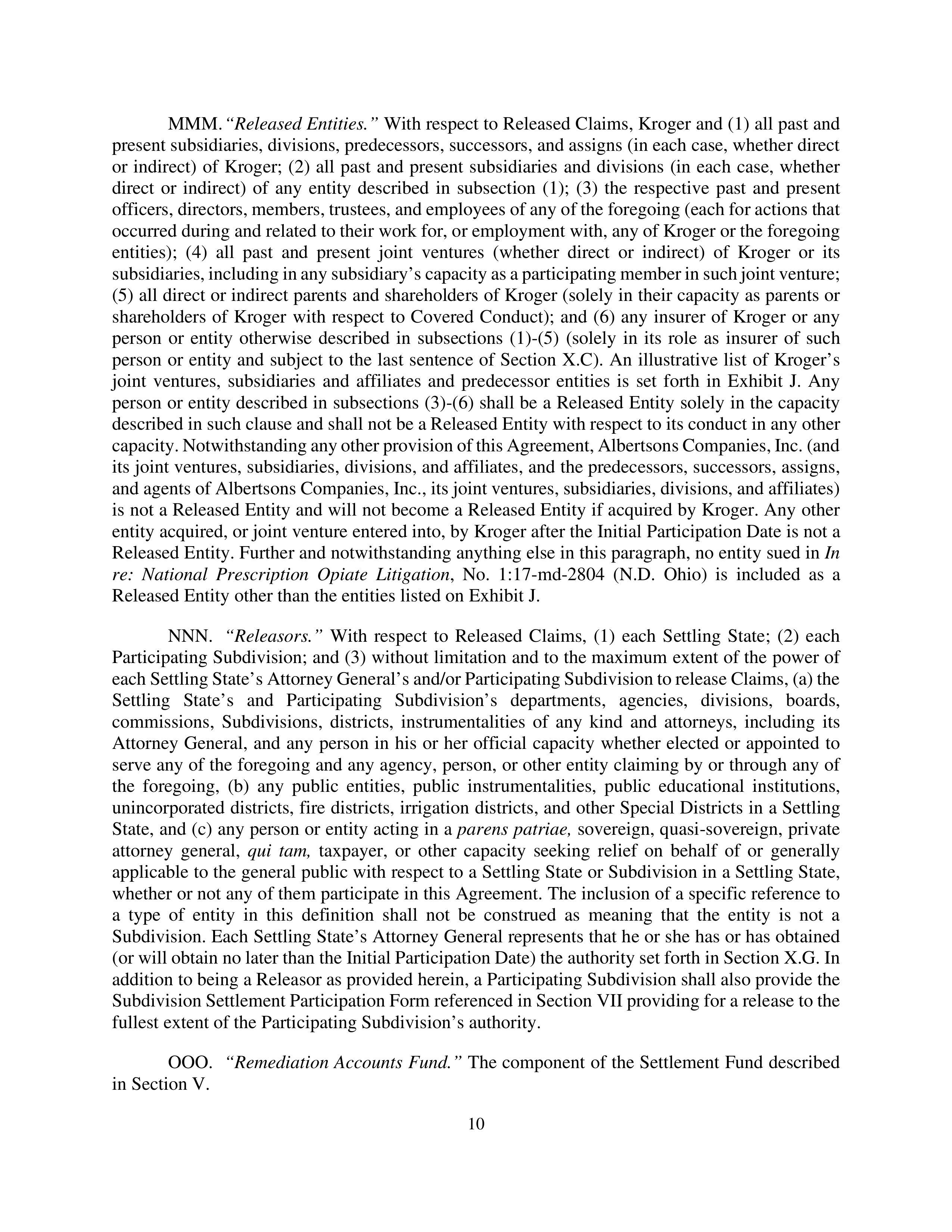 Kroger Multistate Settlement Agreement — page 9