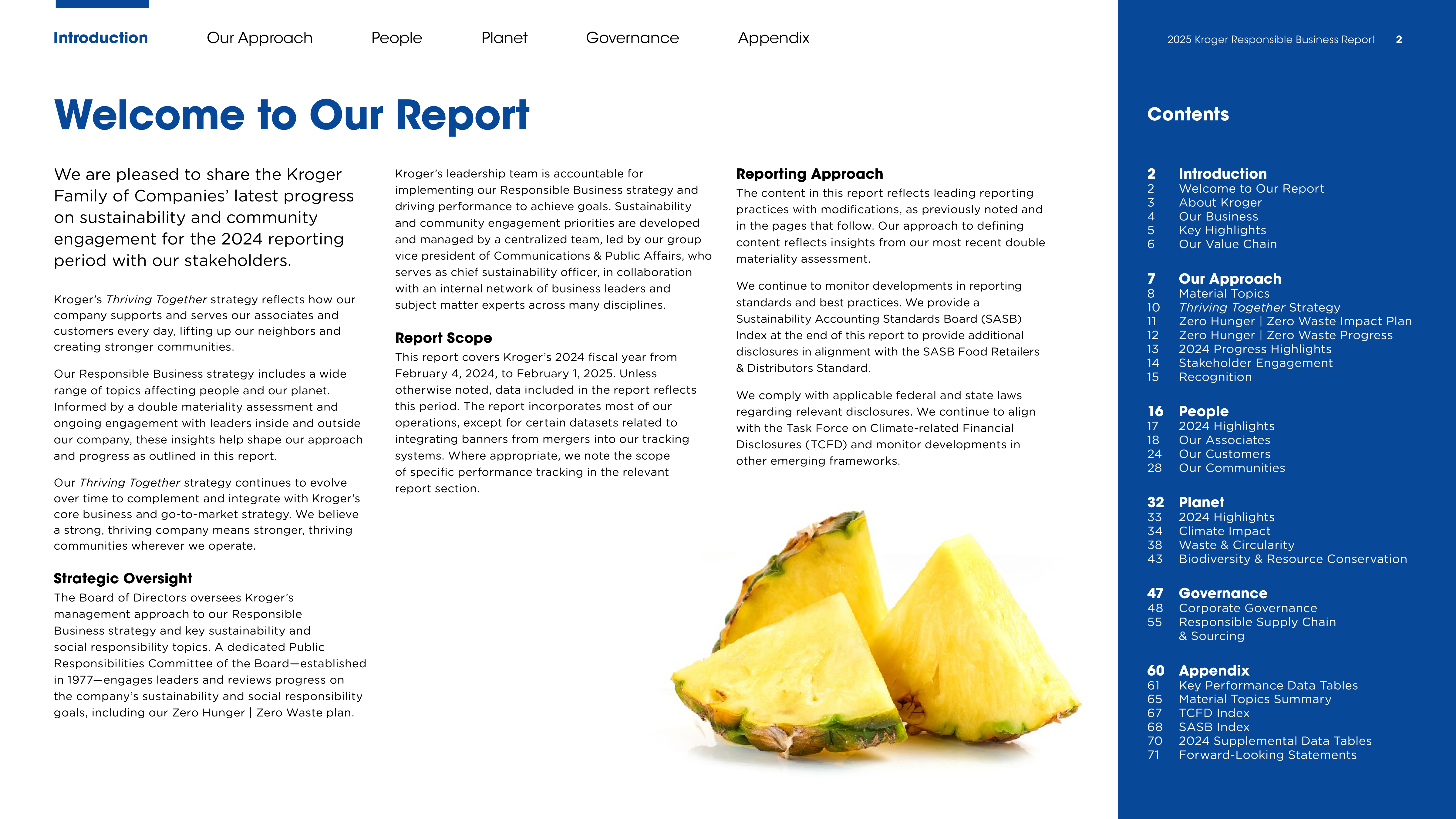 Kroger Responsible Business Report — page 2