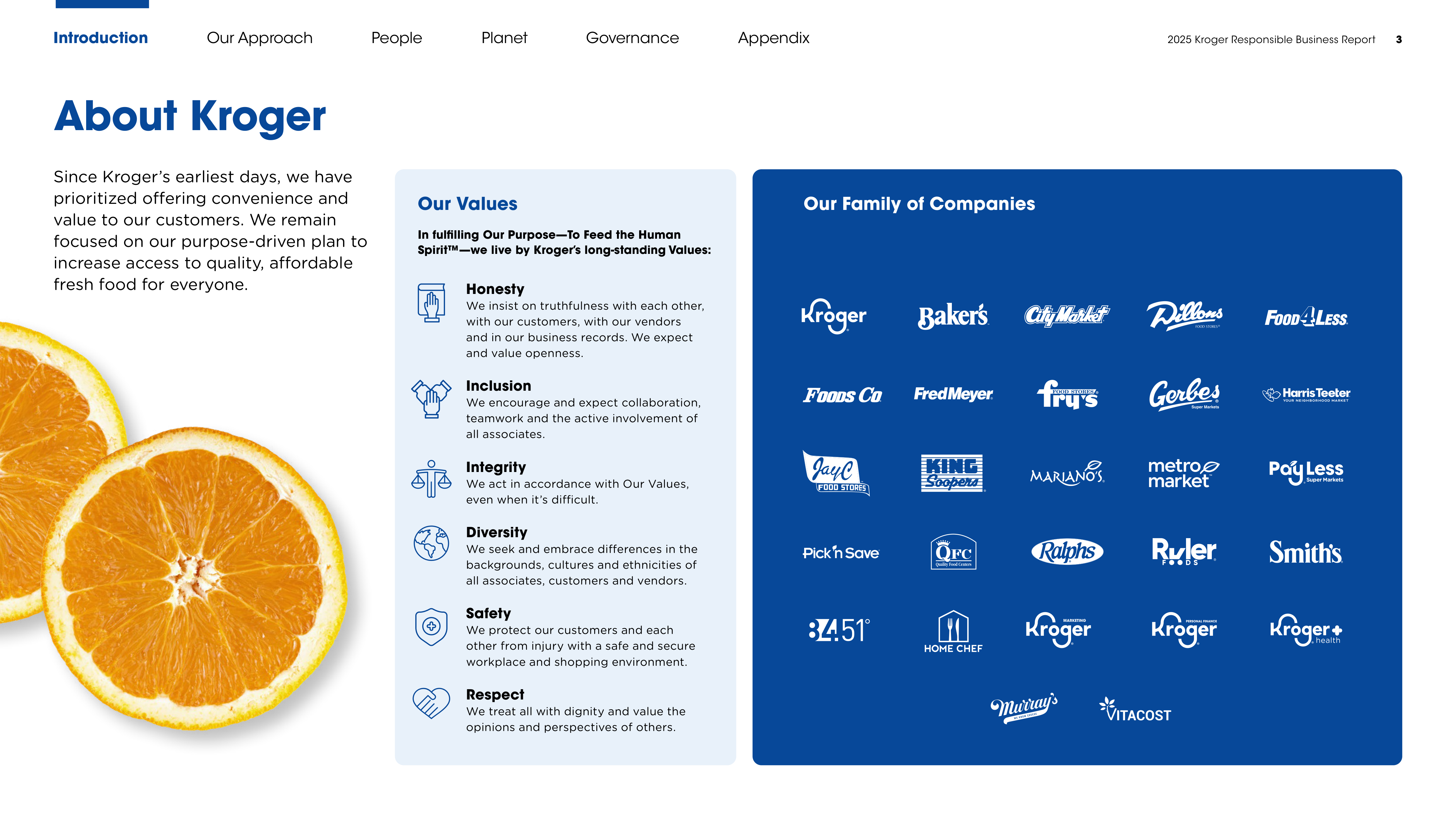 Kroger Responsible Business Report — page 3