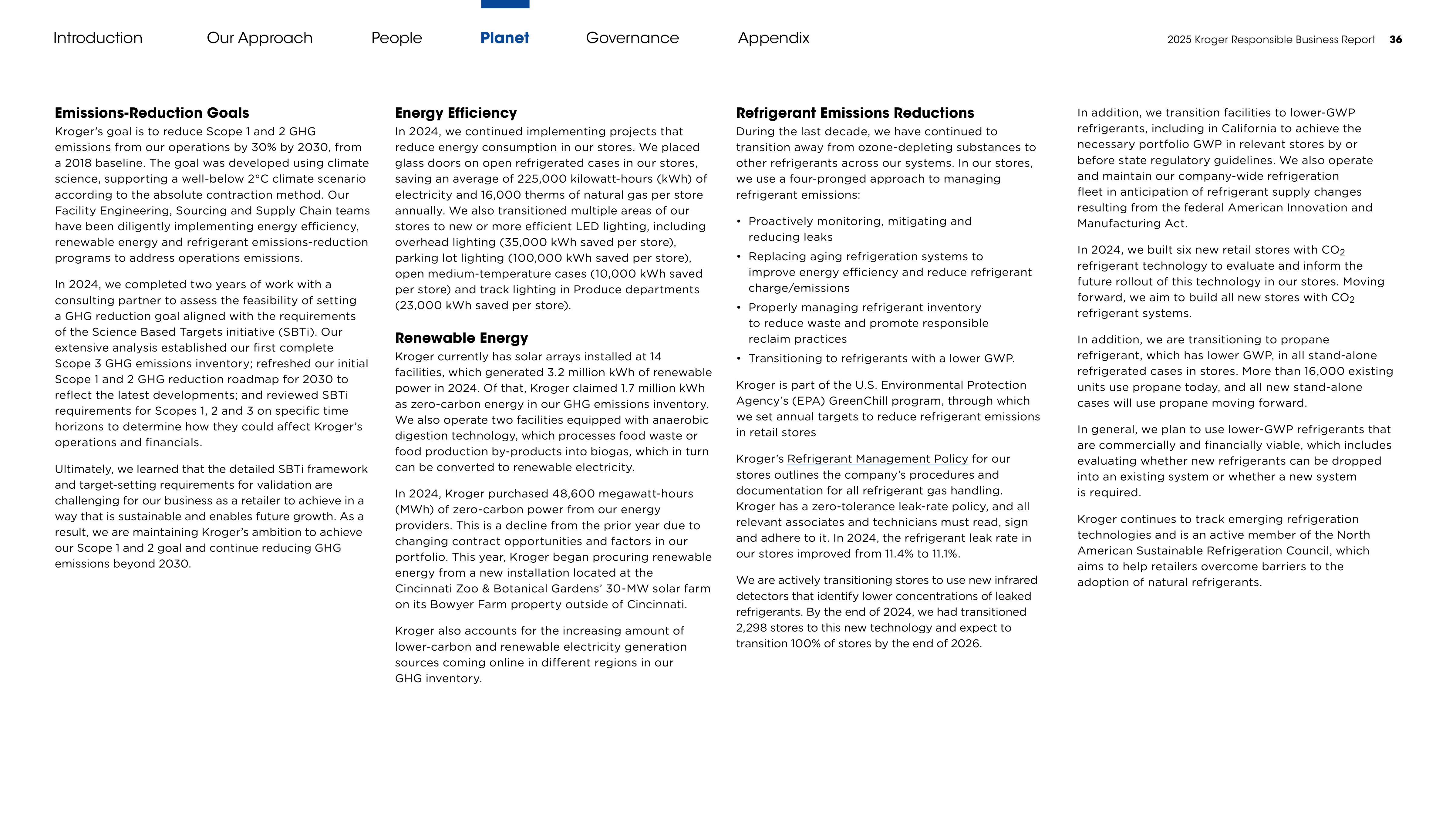 Kroger Responsible Business Report — page 36