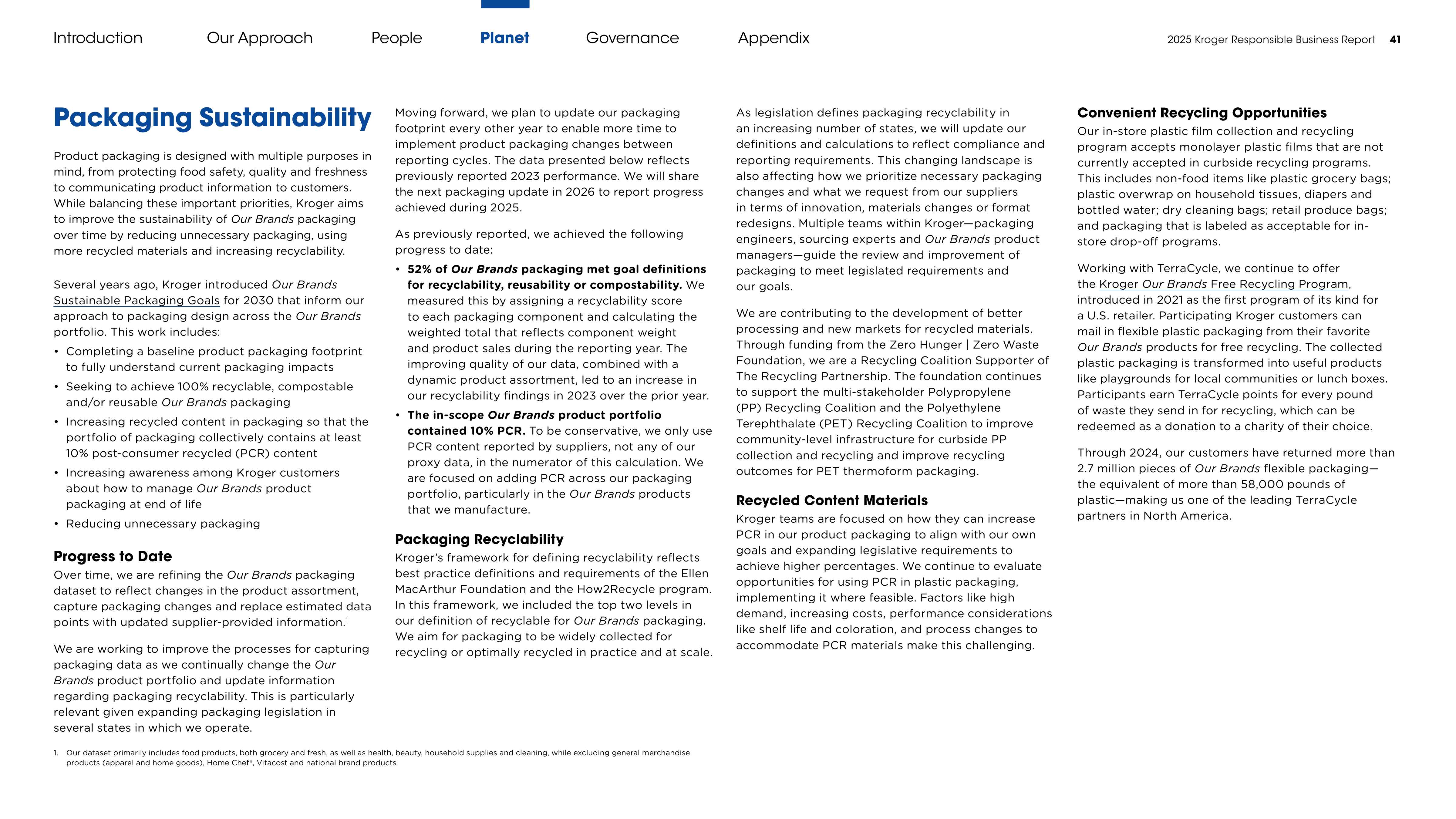 Kroger Responsible Business Report — page 41