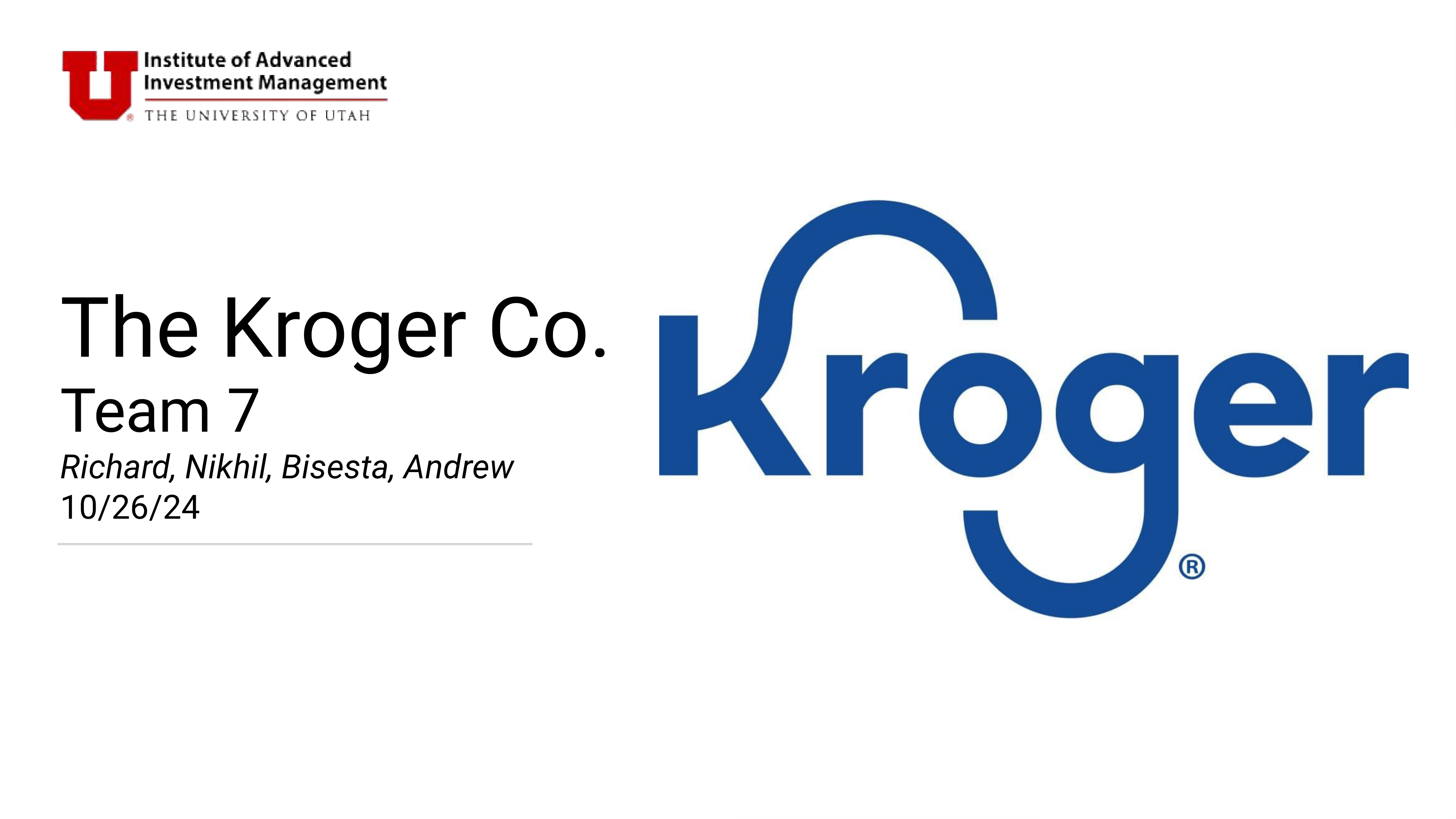 Kroger Swot Analysis  — page 1