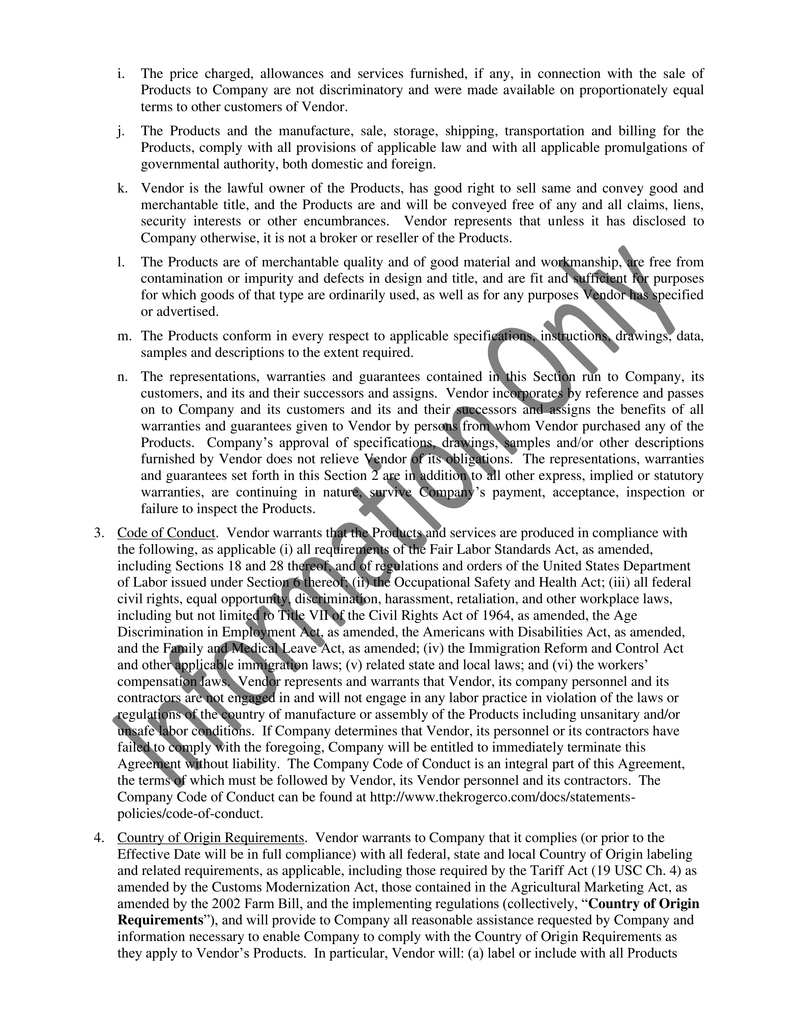 Kroger Vendor Agreement — page 3