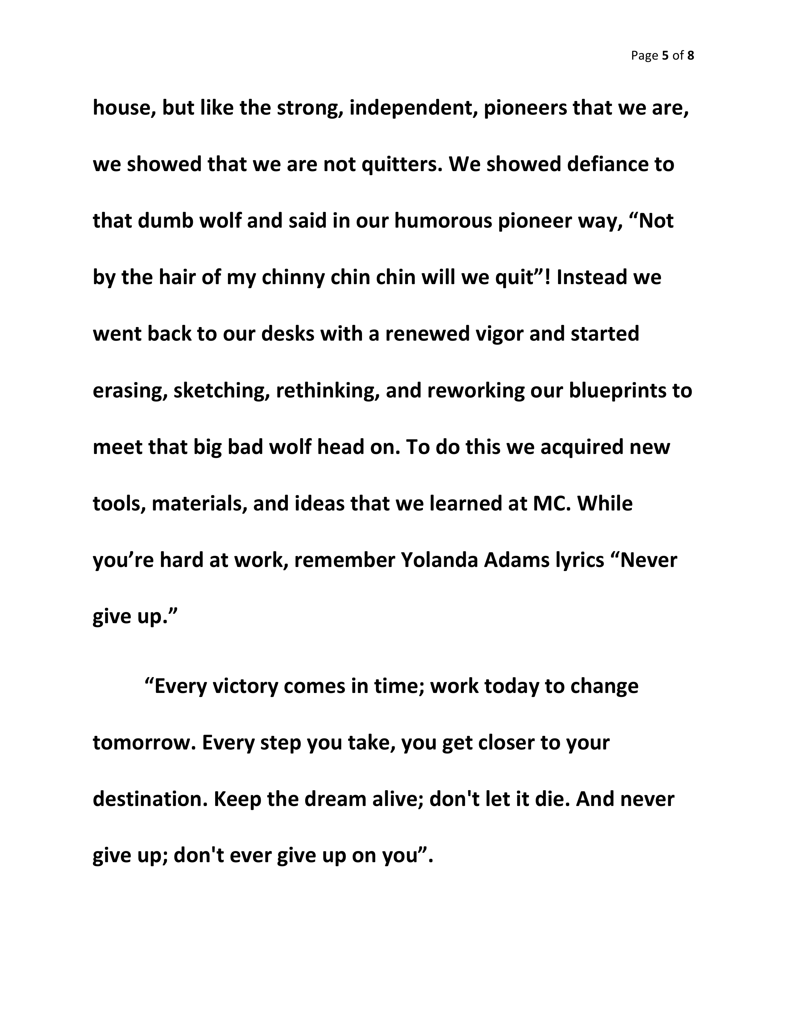 LaTisha Taylor Commencement Speech — page 5