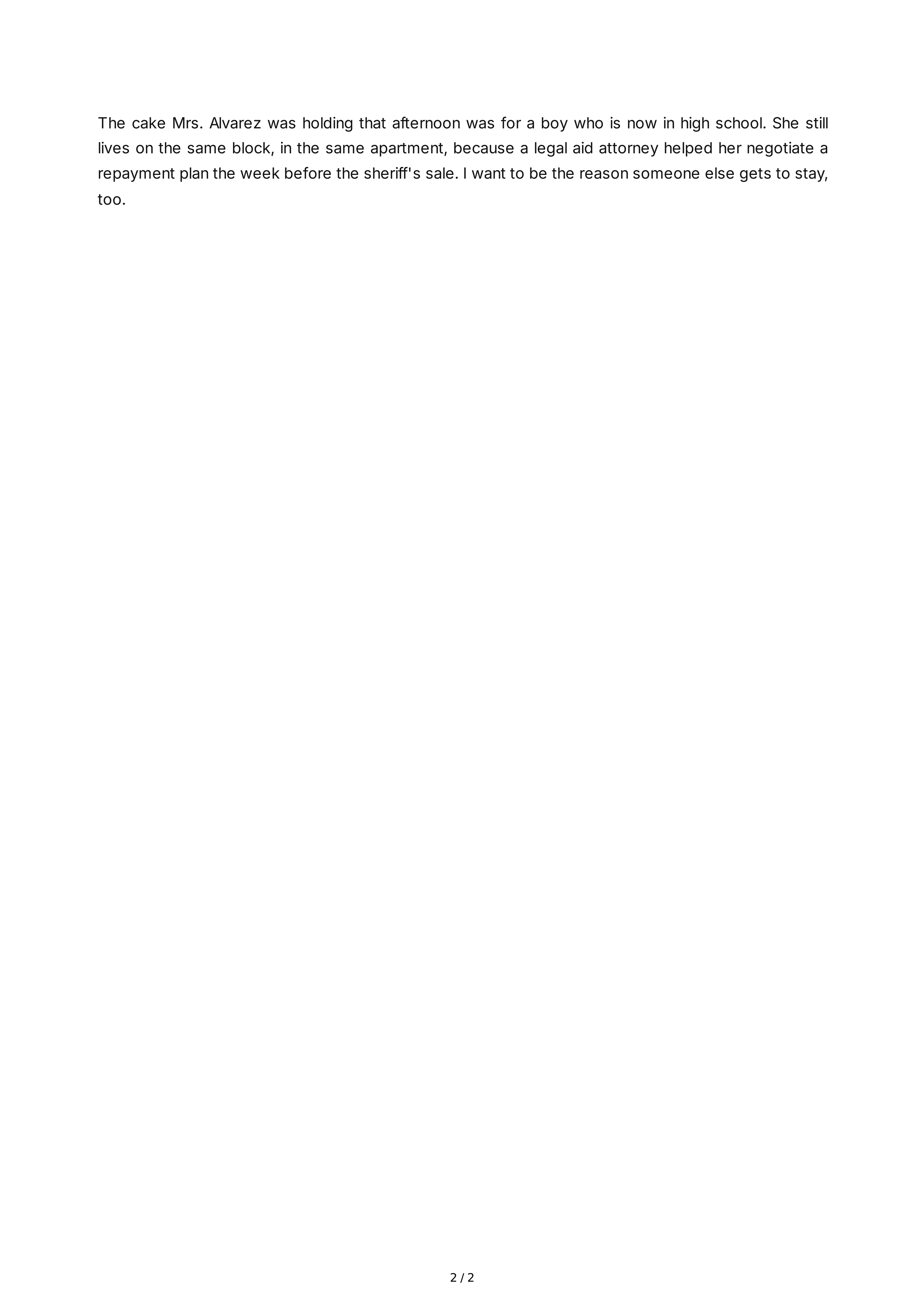 Law School Personal Statement — page 2