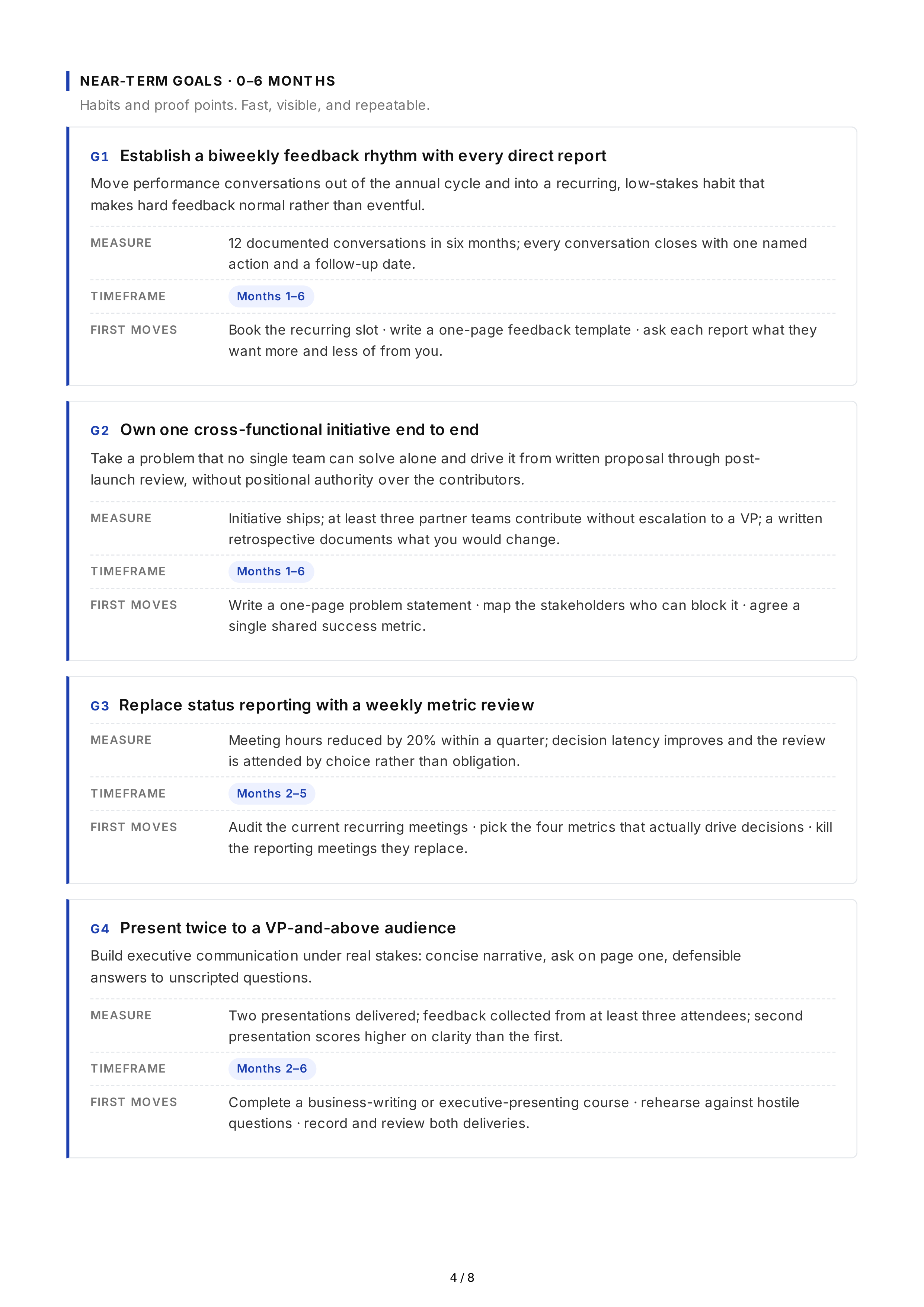 Leadership Development Professional Goals — page 4