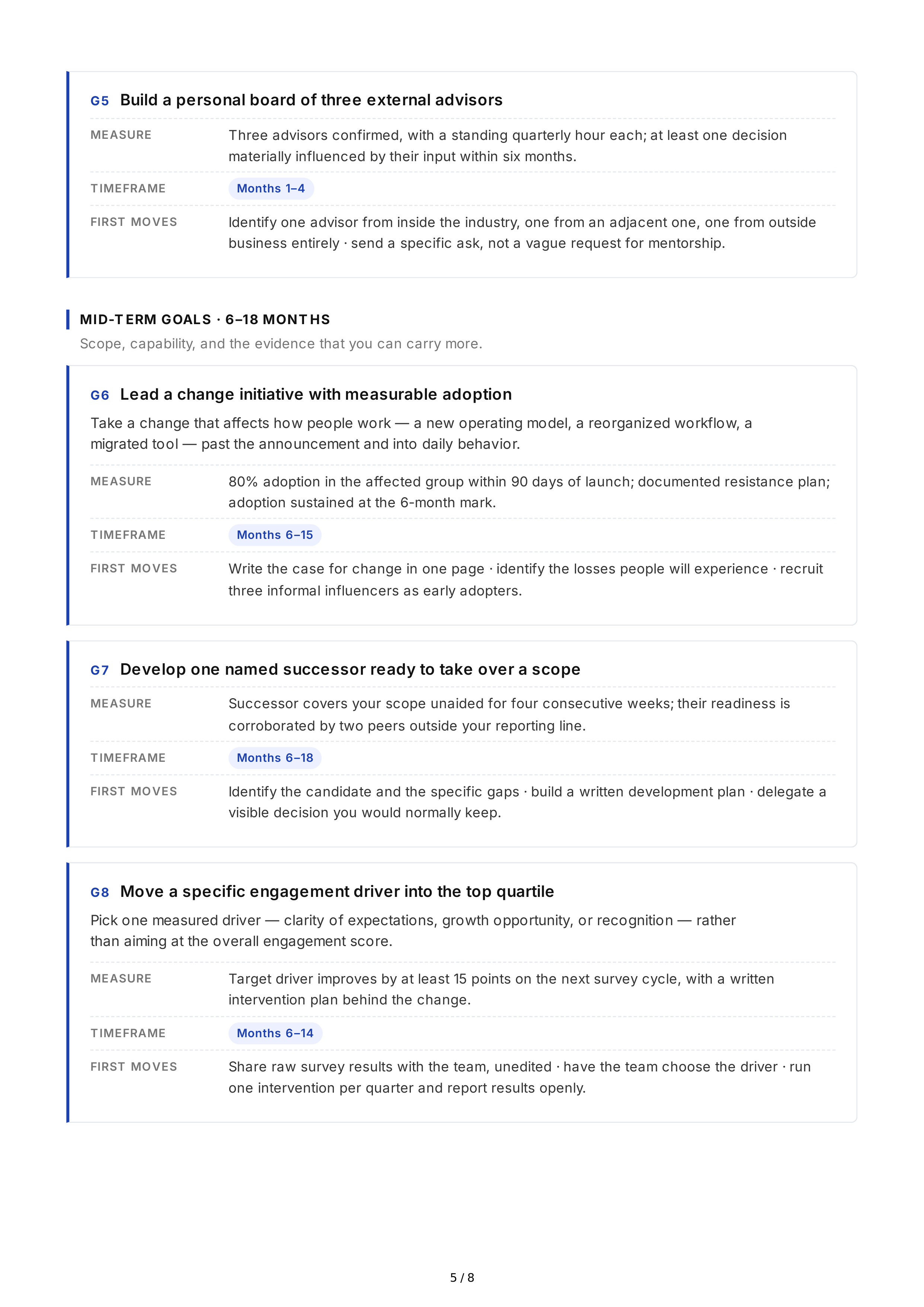 Leadership Development Professional Goals — page 5