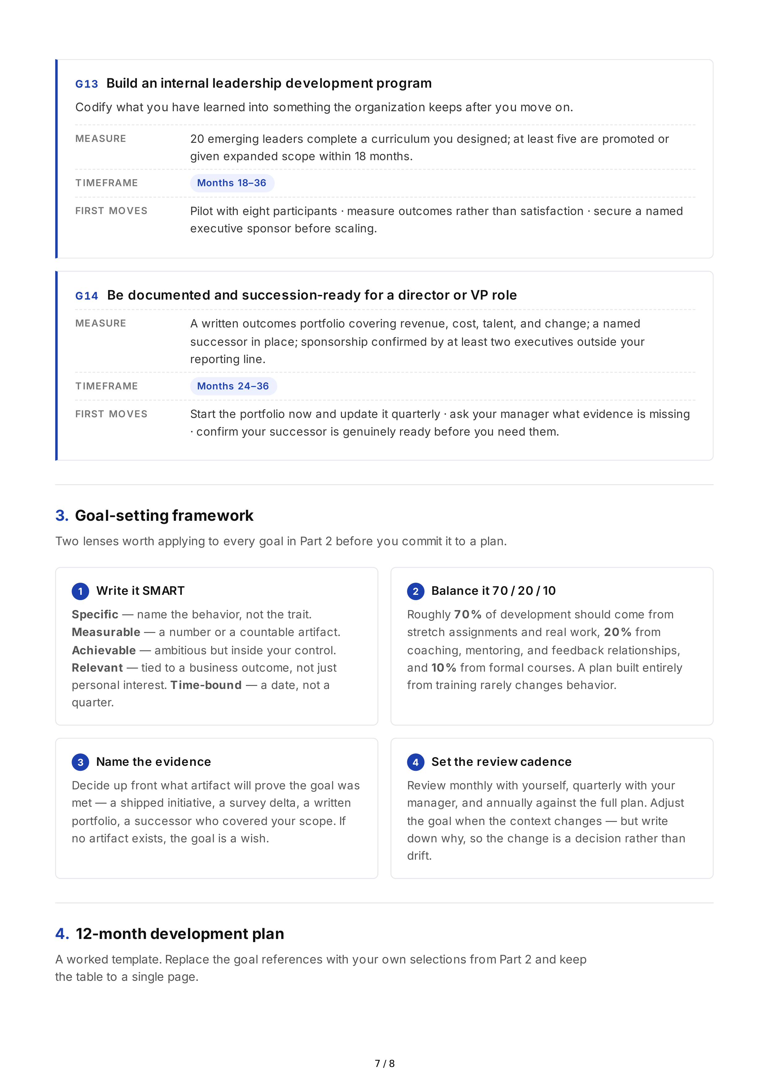 Leadership Development Professional Goals — page 7