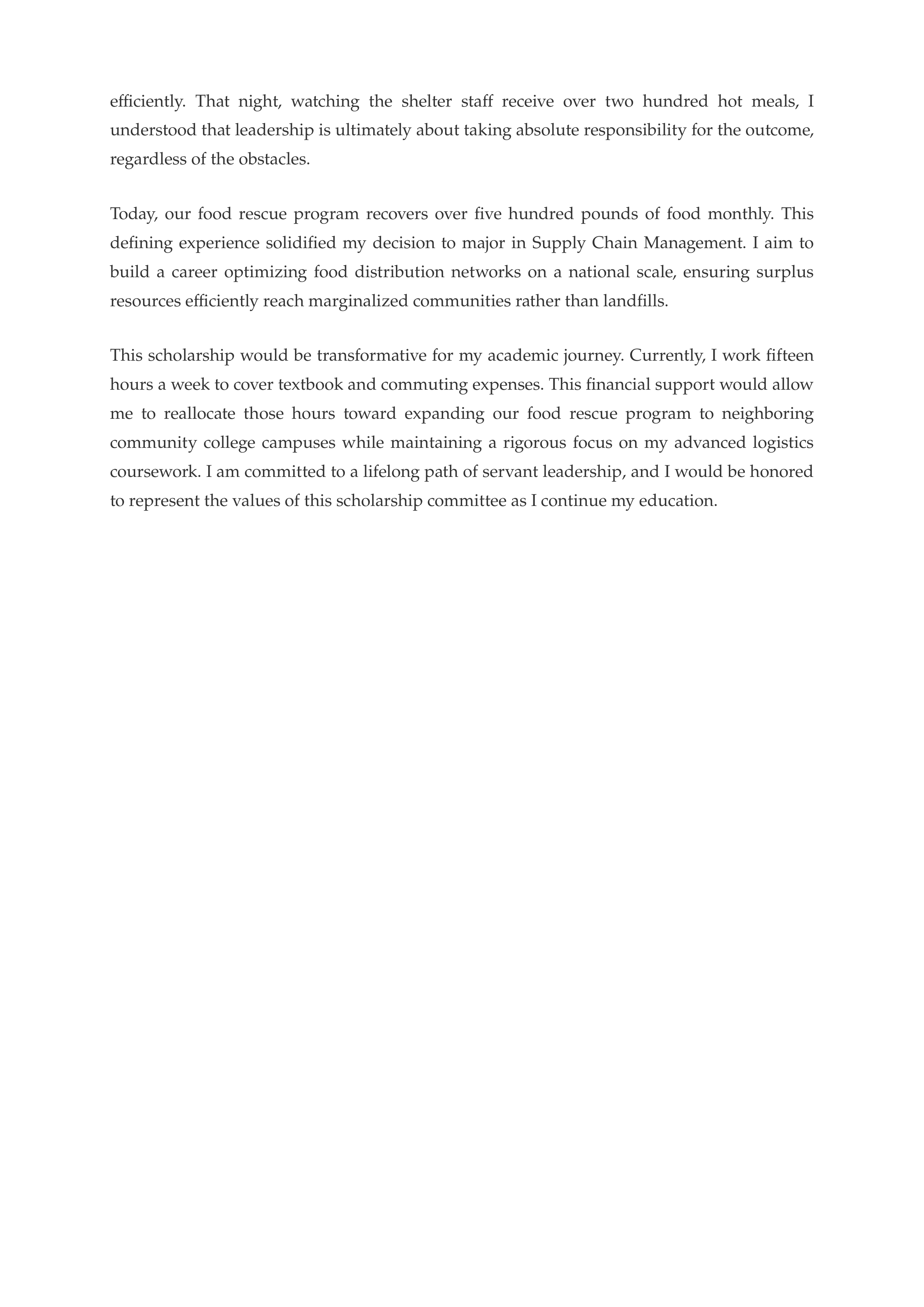 Leadership Experience Scholarship Essay — page 2