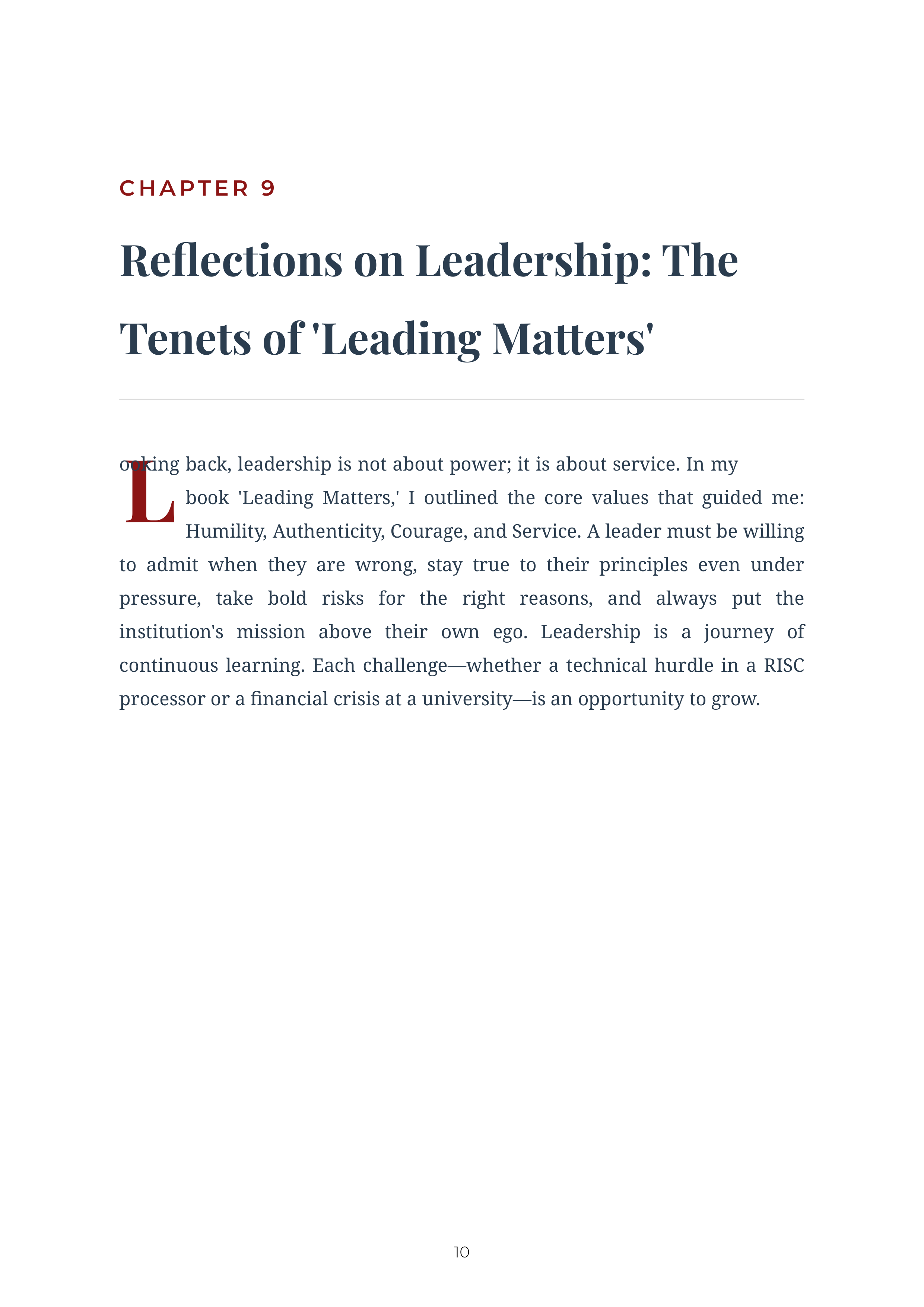 Leading Matters by John Hennessy Stanford President Autobiography — page 10