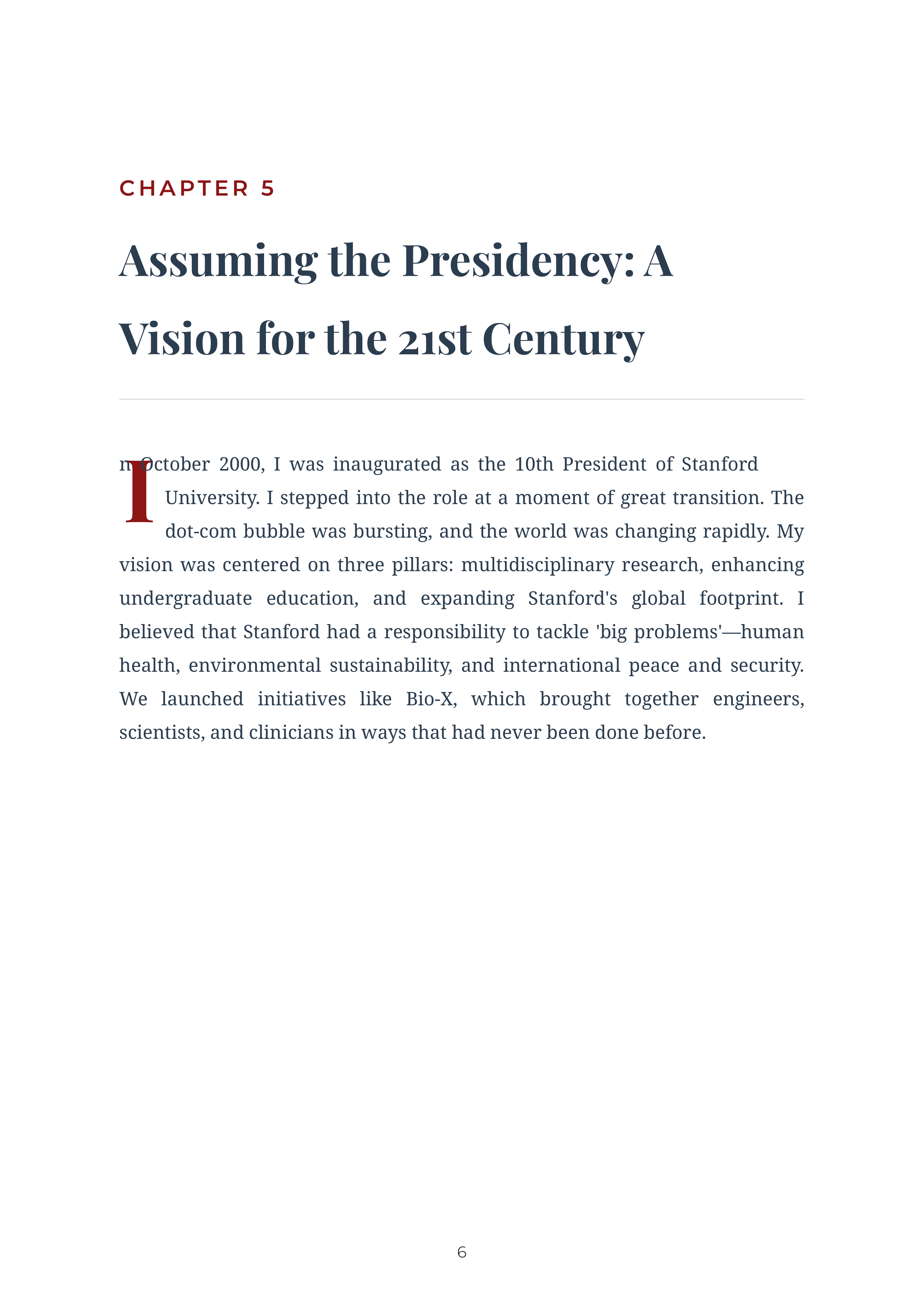 Leading Matters by John Hennessy Stanford President Autobiography — page 6