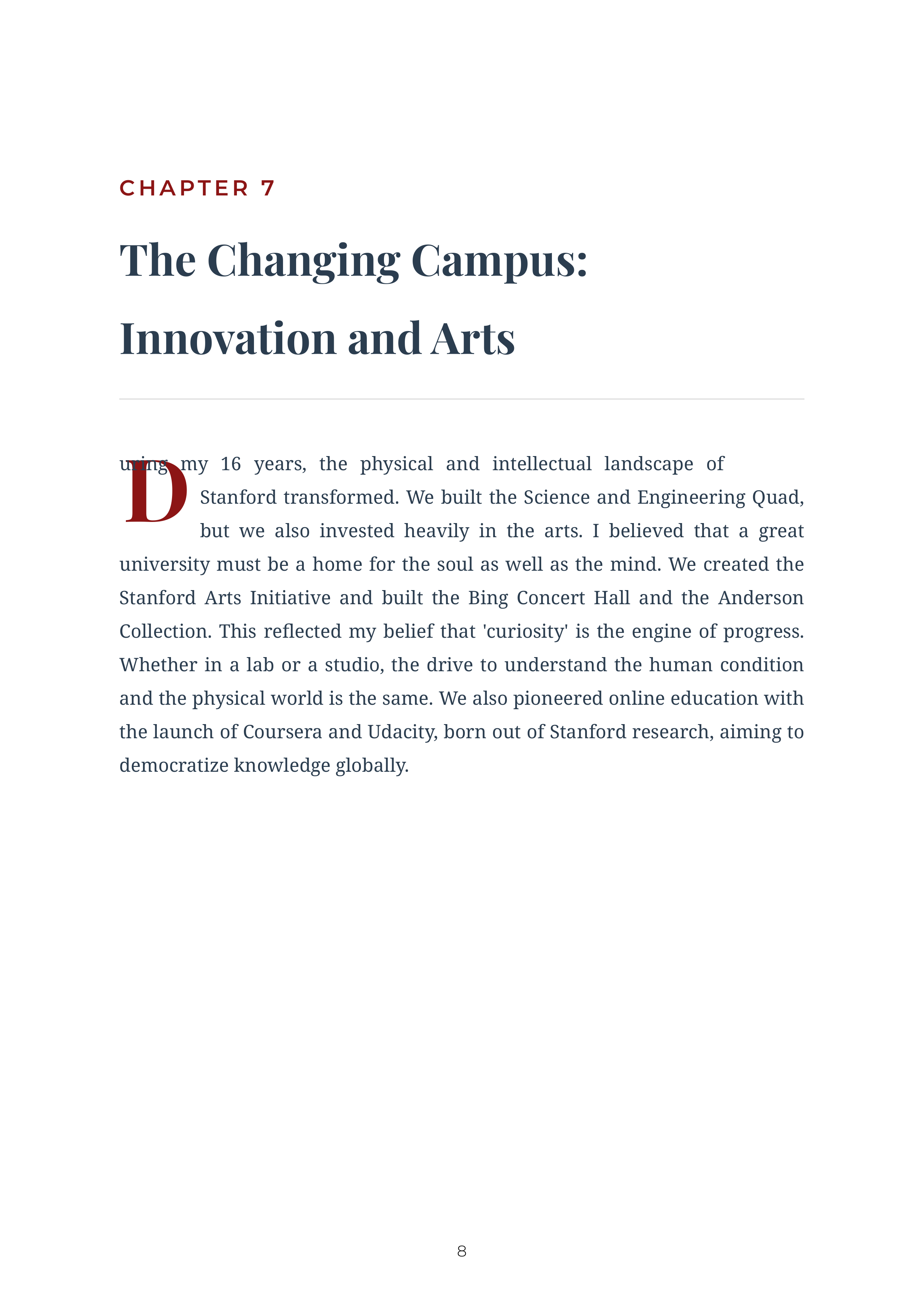Leading Matters by John Hennessy Stanford President Autobiography — page 8