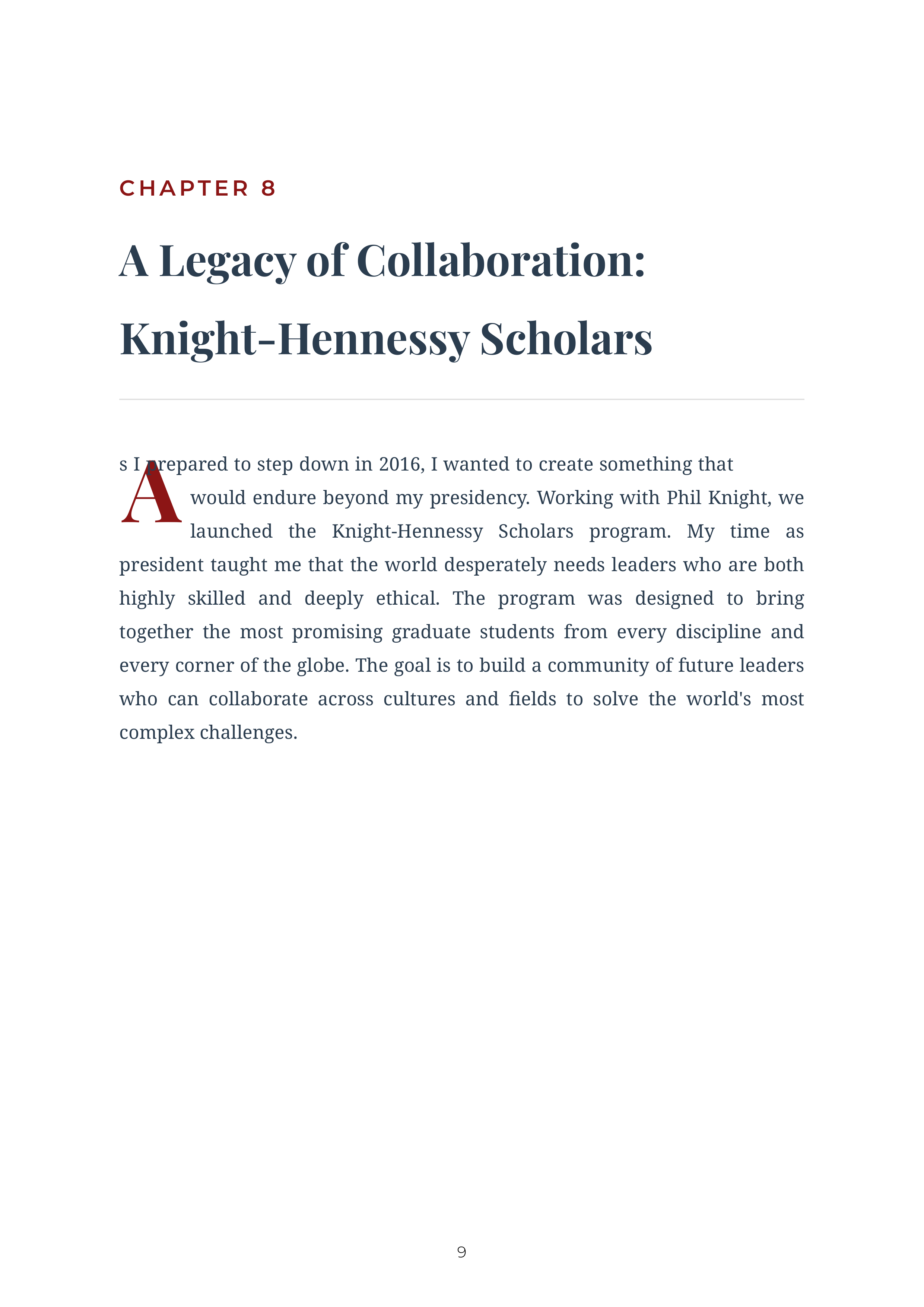 Leading Matters by John Hennessy Stanford President Autobiography — page 9