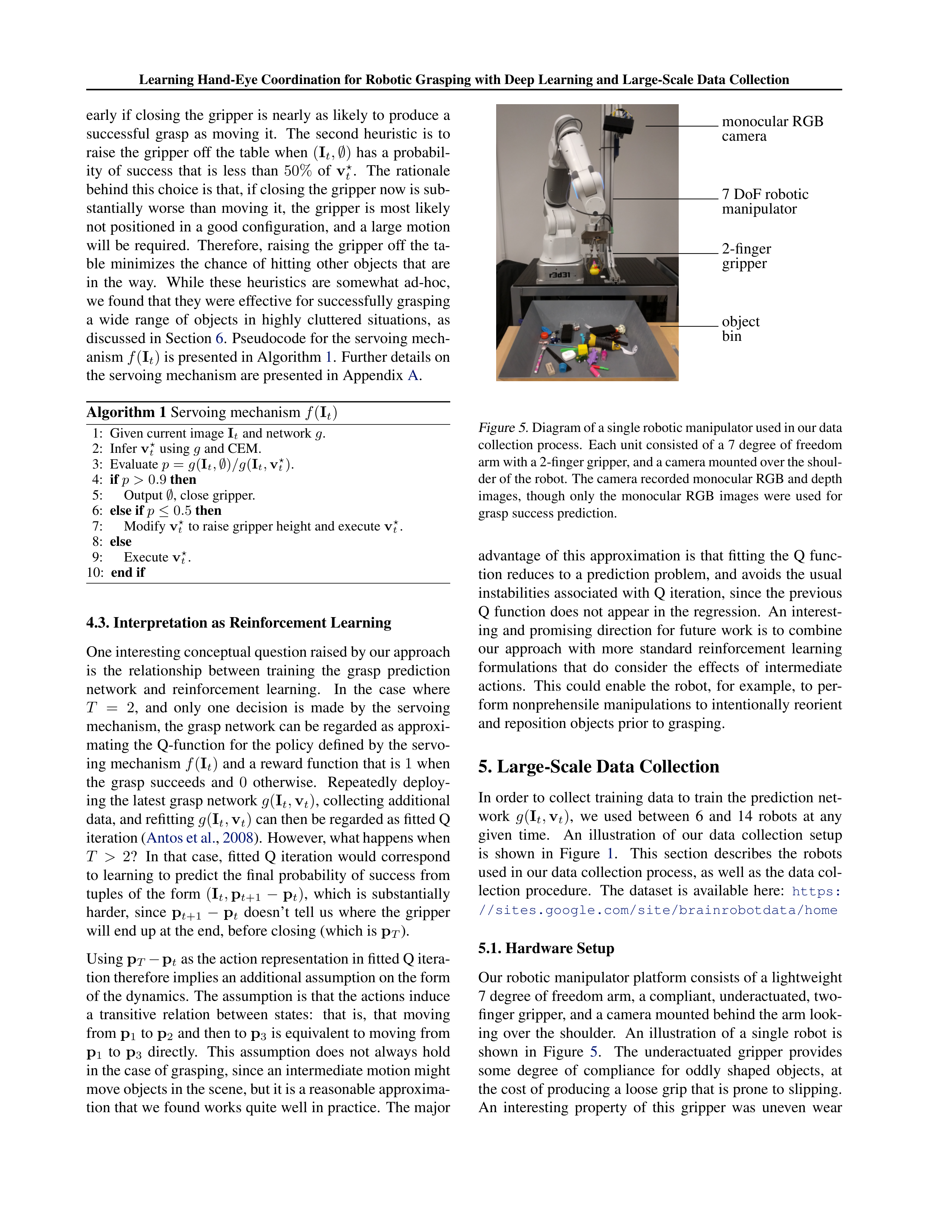 Learning Hand-Eye Coordination for Robotic Grasping Research Paper by Google — page 6