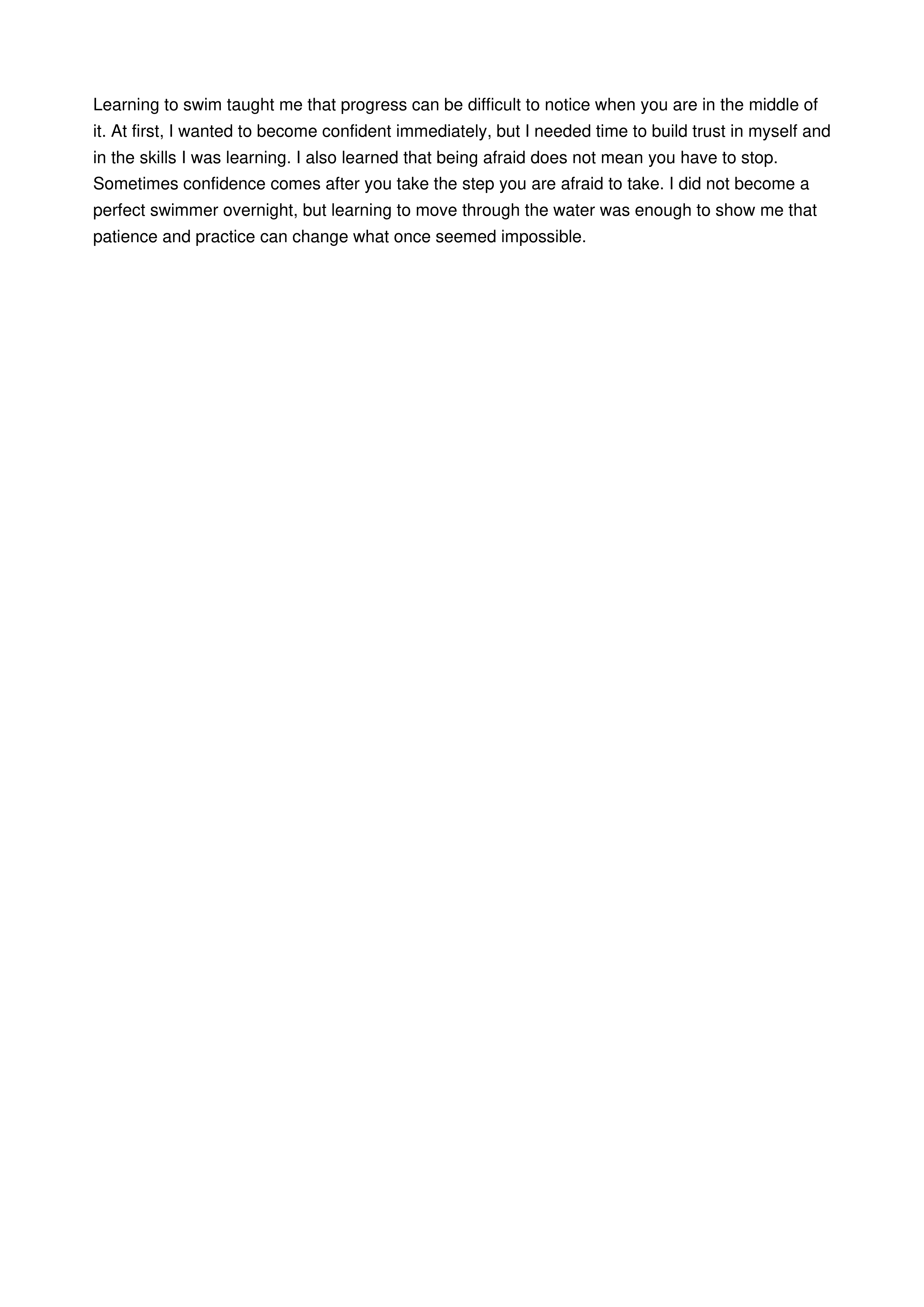 Learning to Swim Personal Narrative — page 2