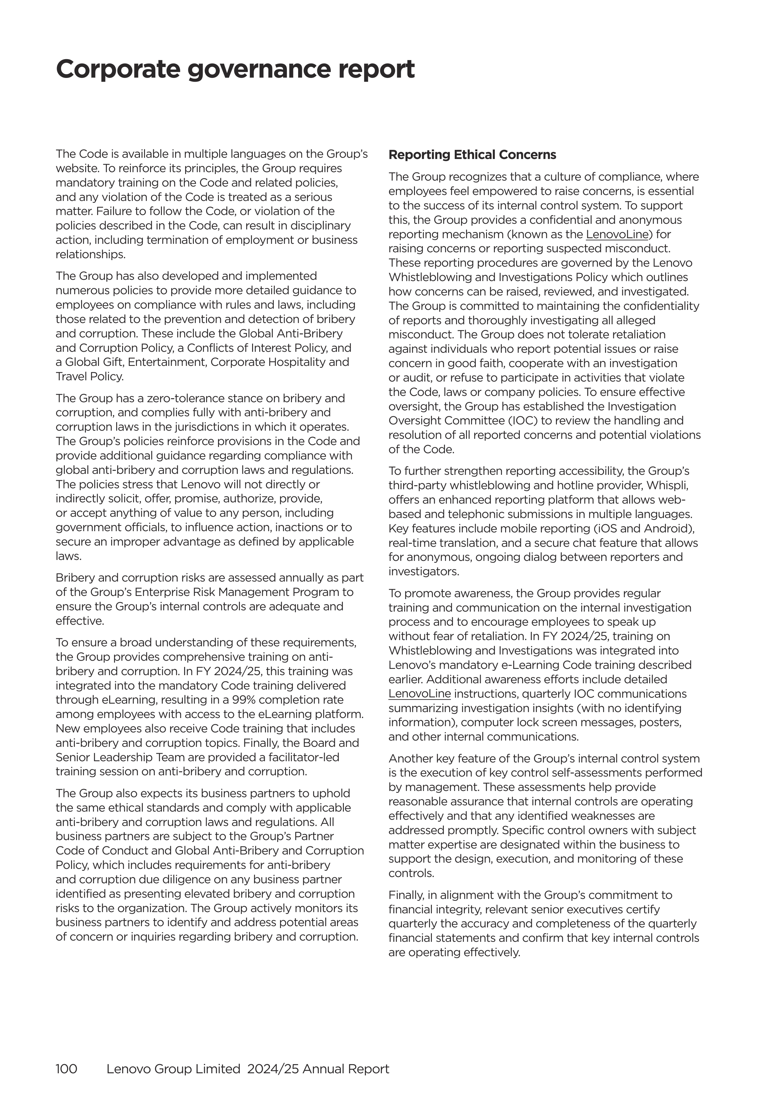 Lenovo Annual Report — page 102