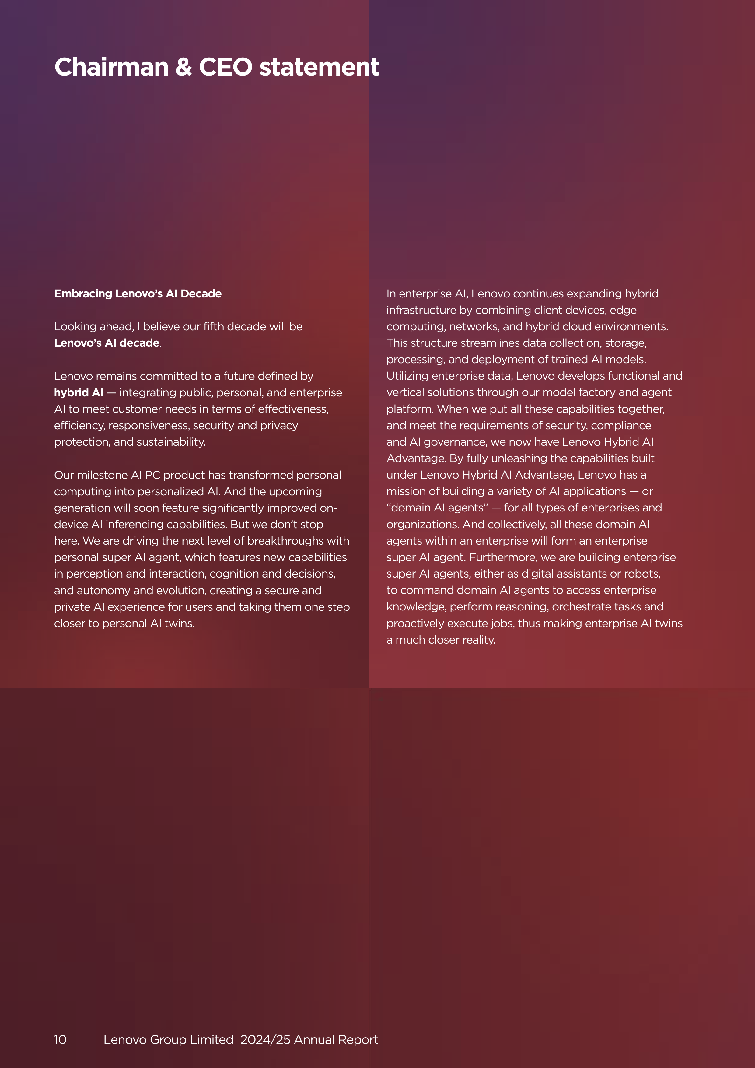 Lenovo Annual Report — page 12