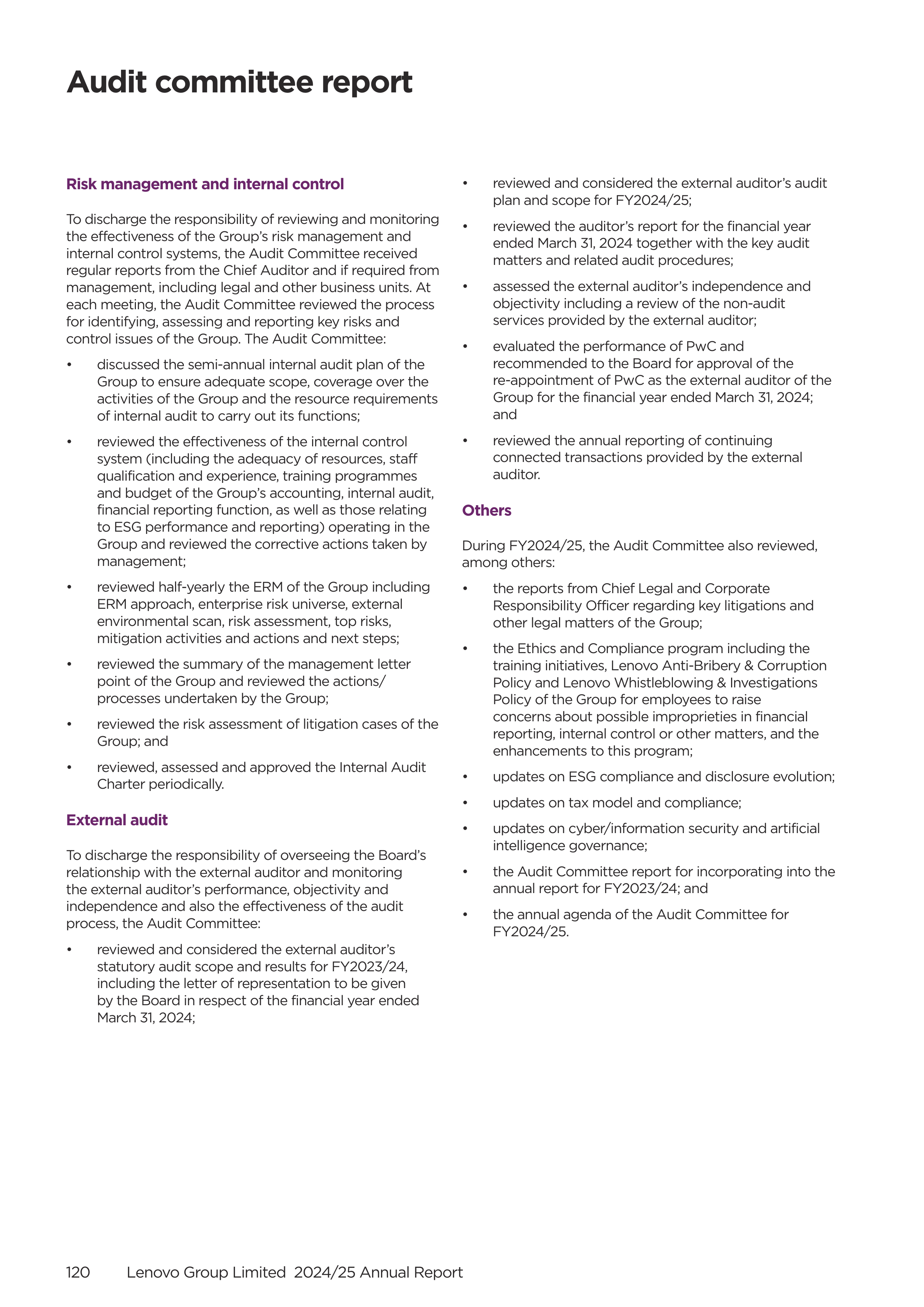 Lenovo Annual Report — page 122
