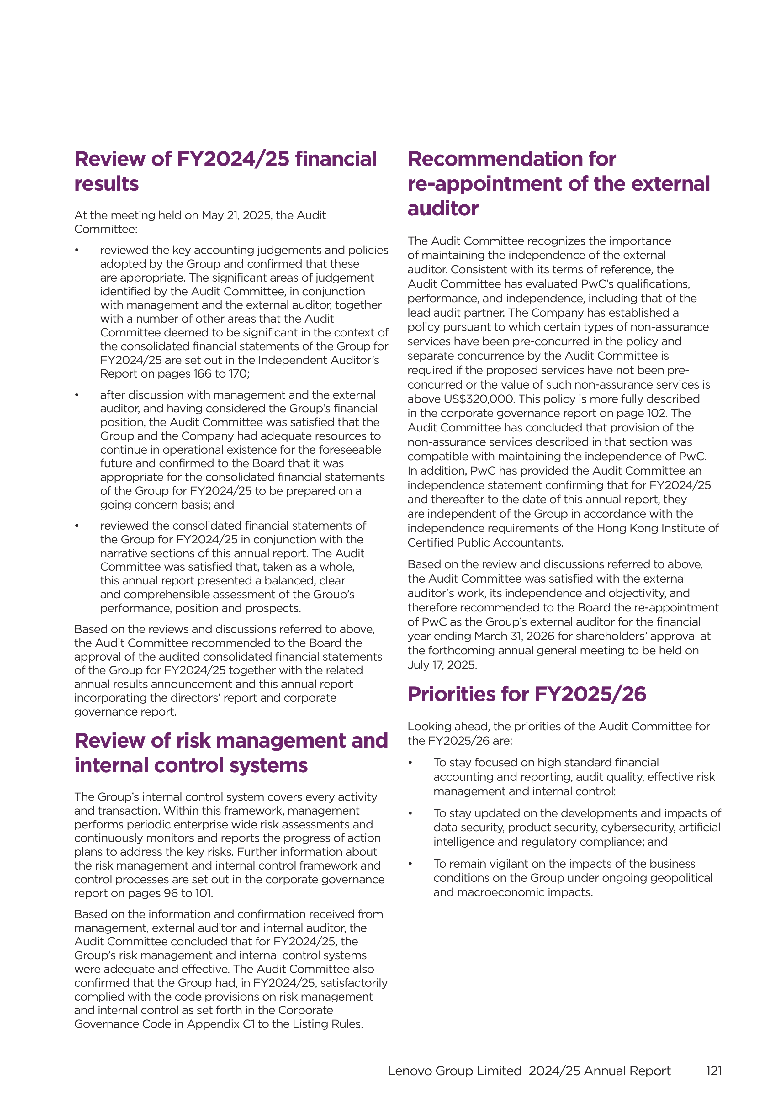 Lenovo Annual Report — page 123