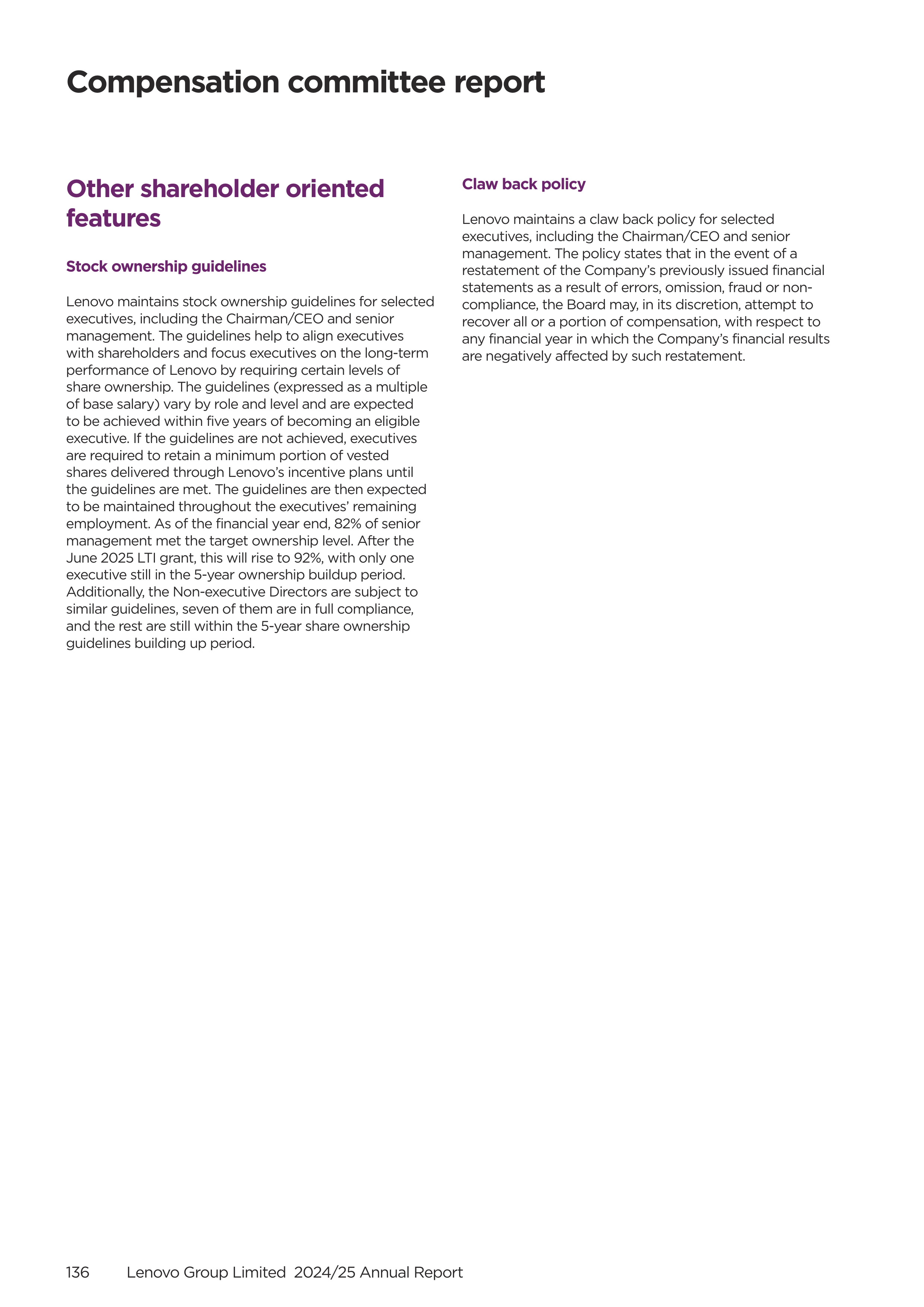 Lenovo Annual Report — page 138