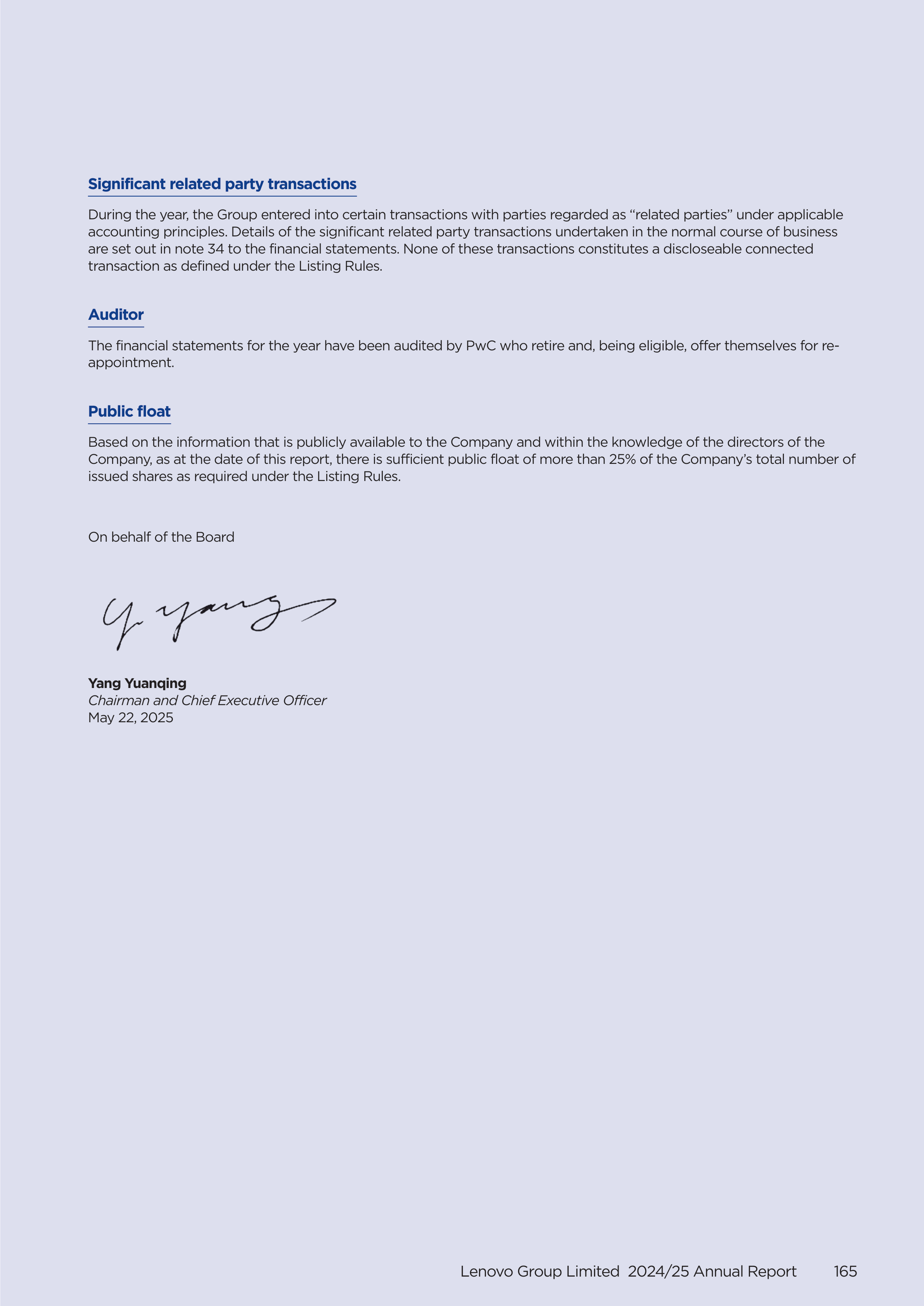 Lenovo Annual Report — page 167