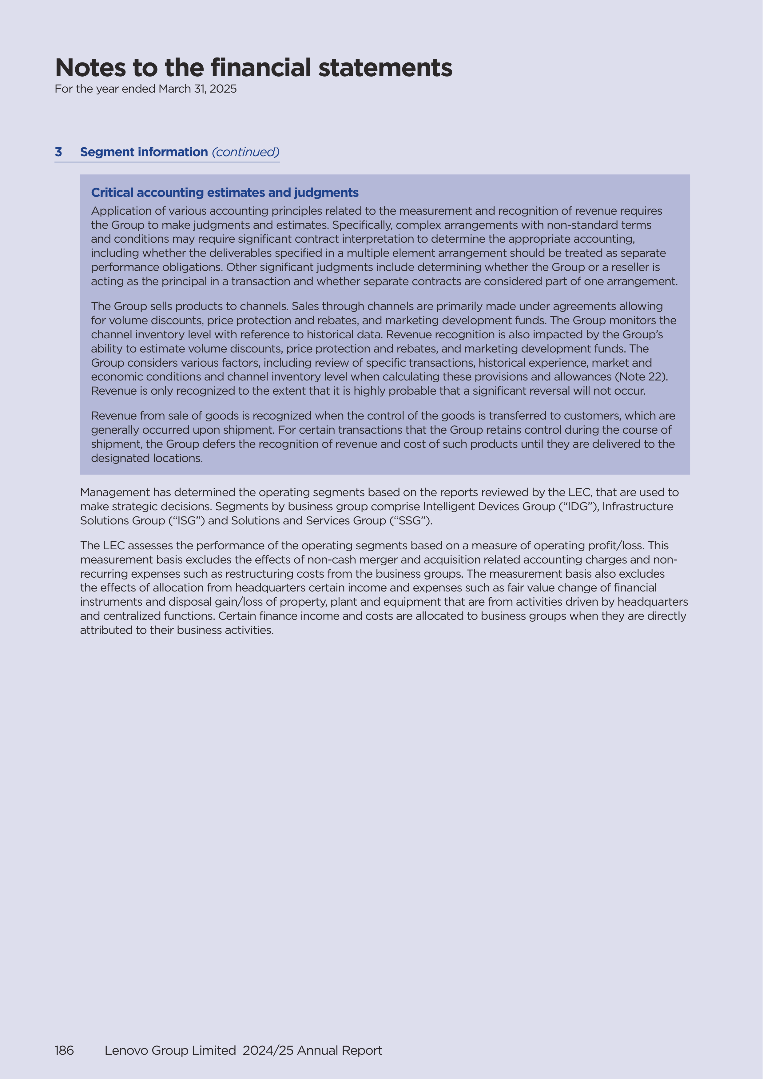 Lenovo Annual Report — page 188