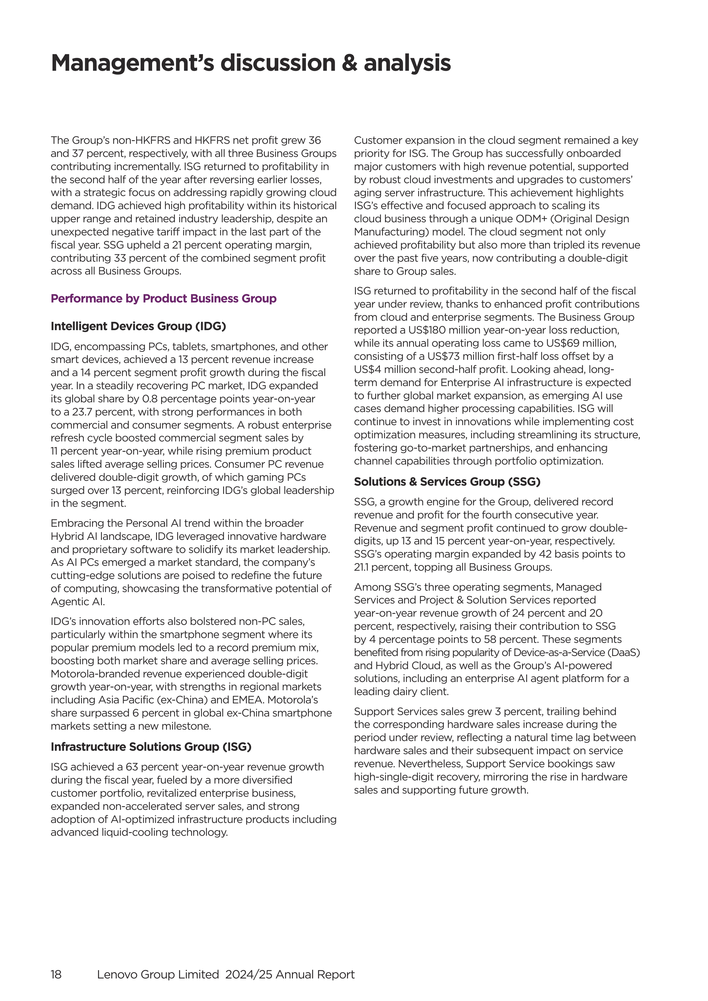Lenovo Annual Report — page 20