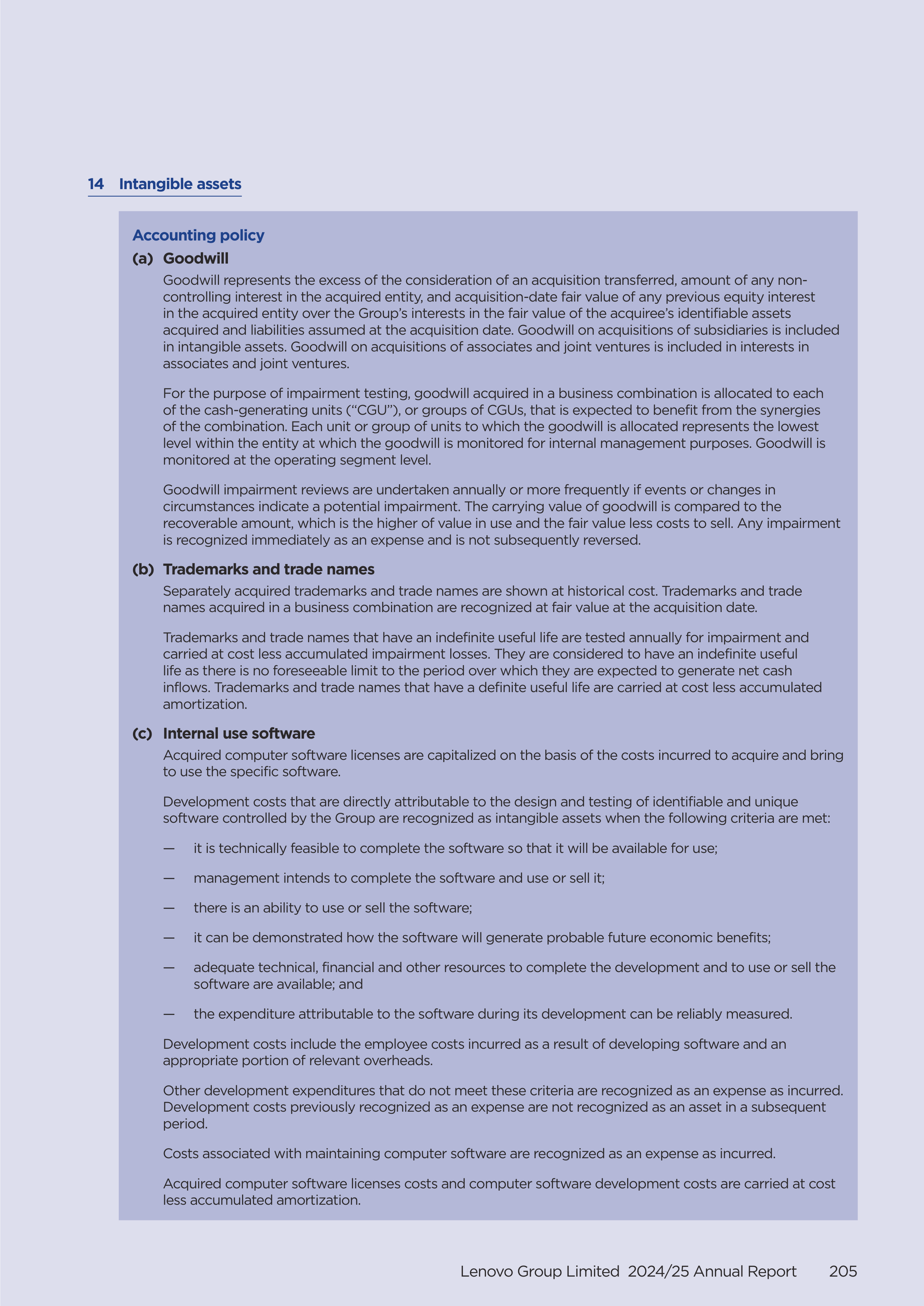 Lenovo Annual Report — page 207