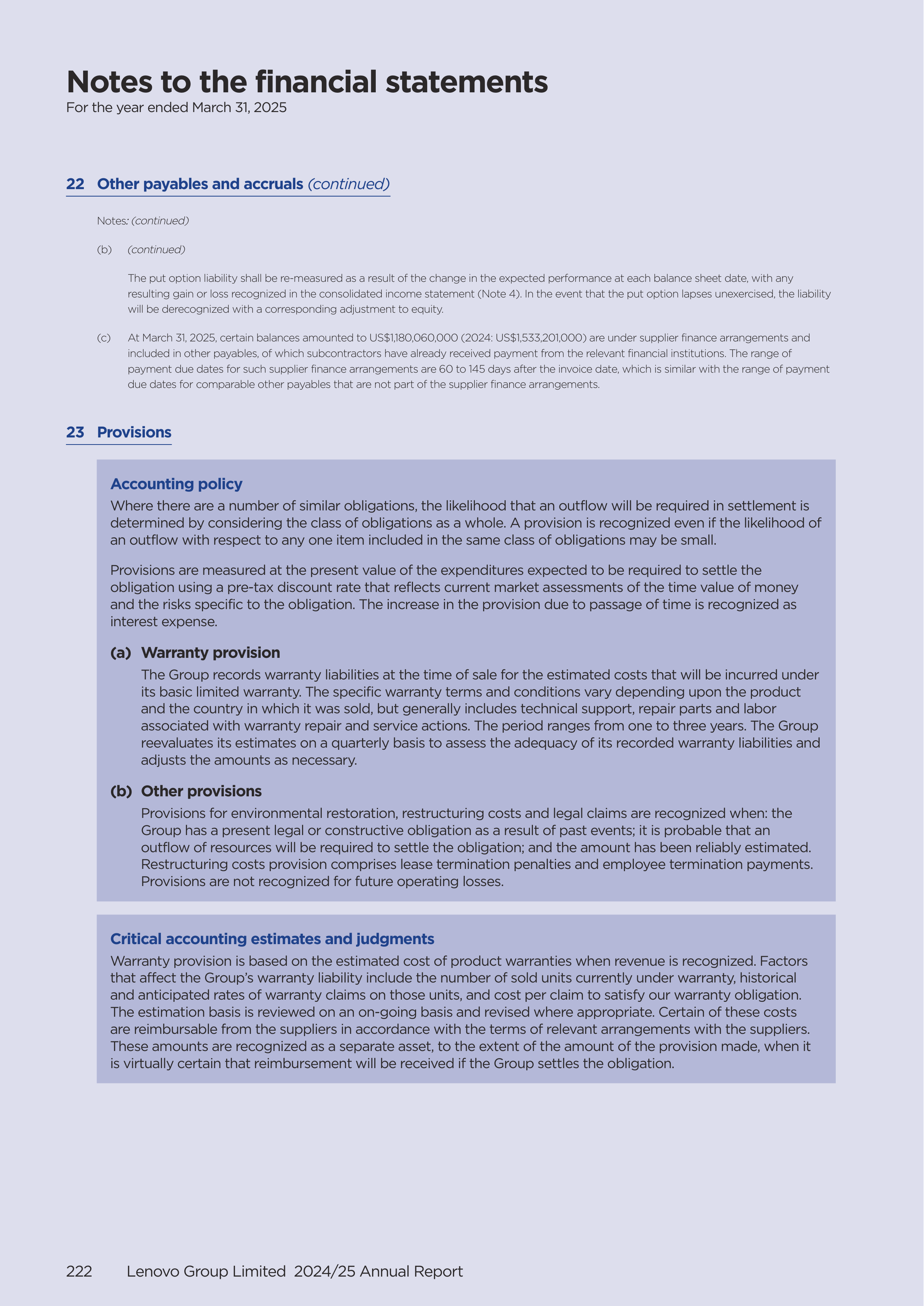 Lenovo Annual Report — page 224