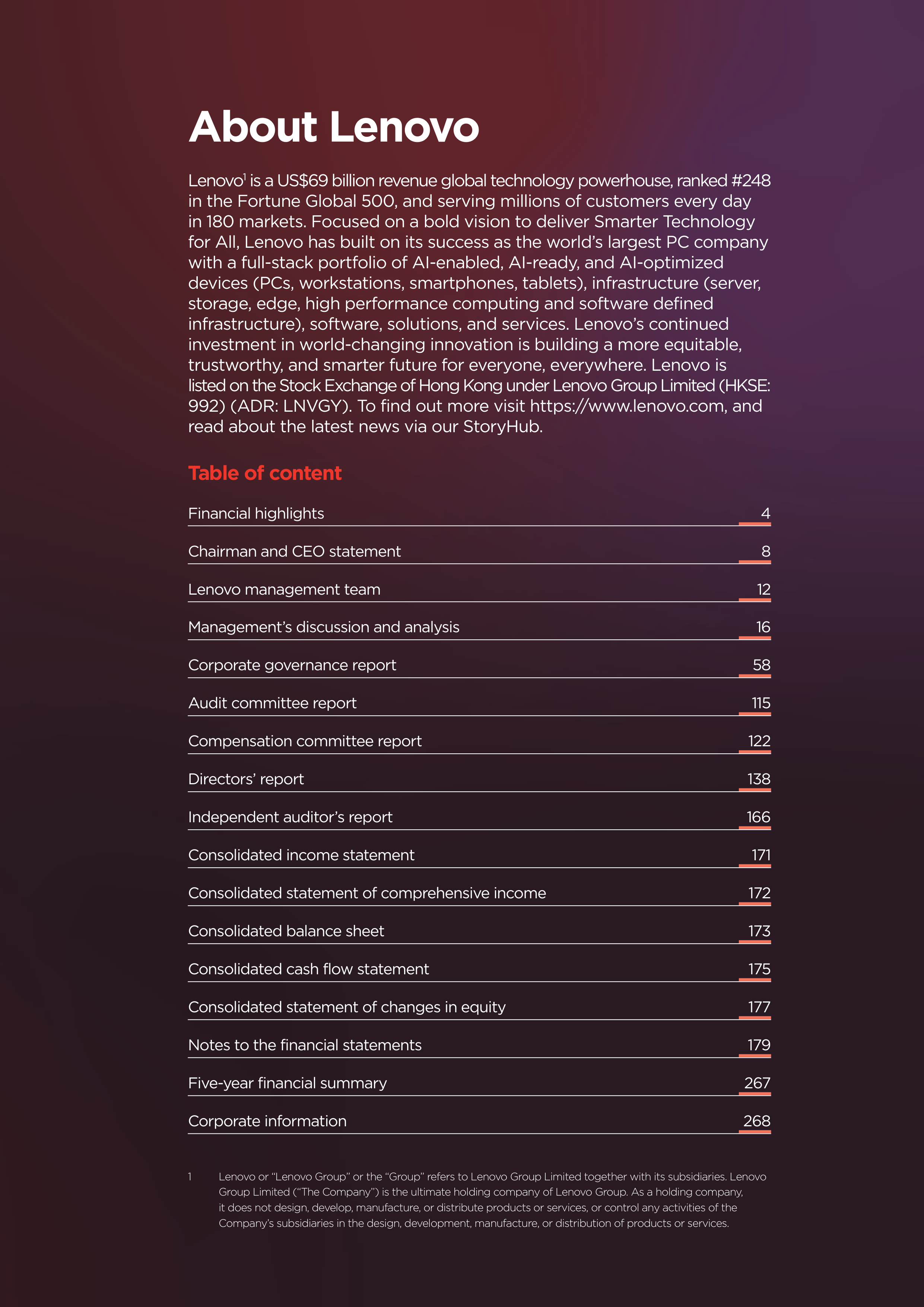 Lenovo Annual Report — page 3
