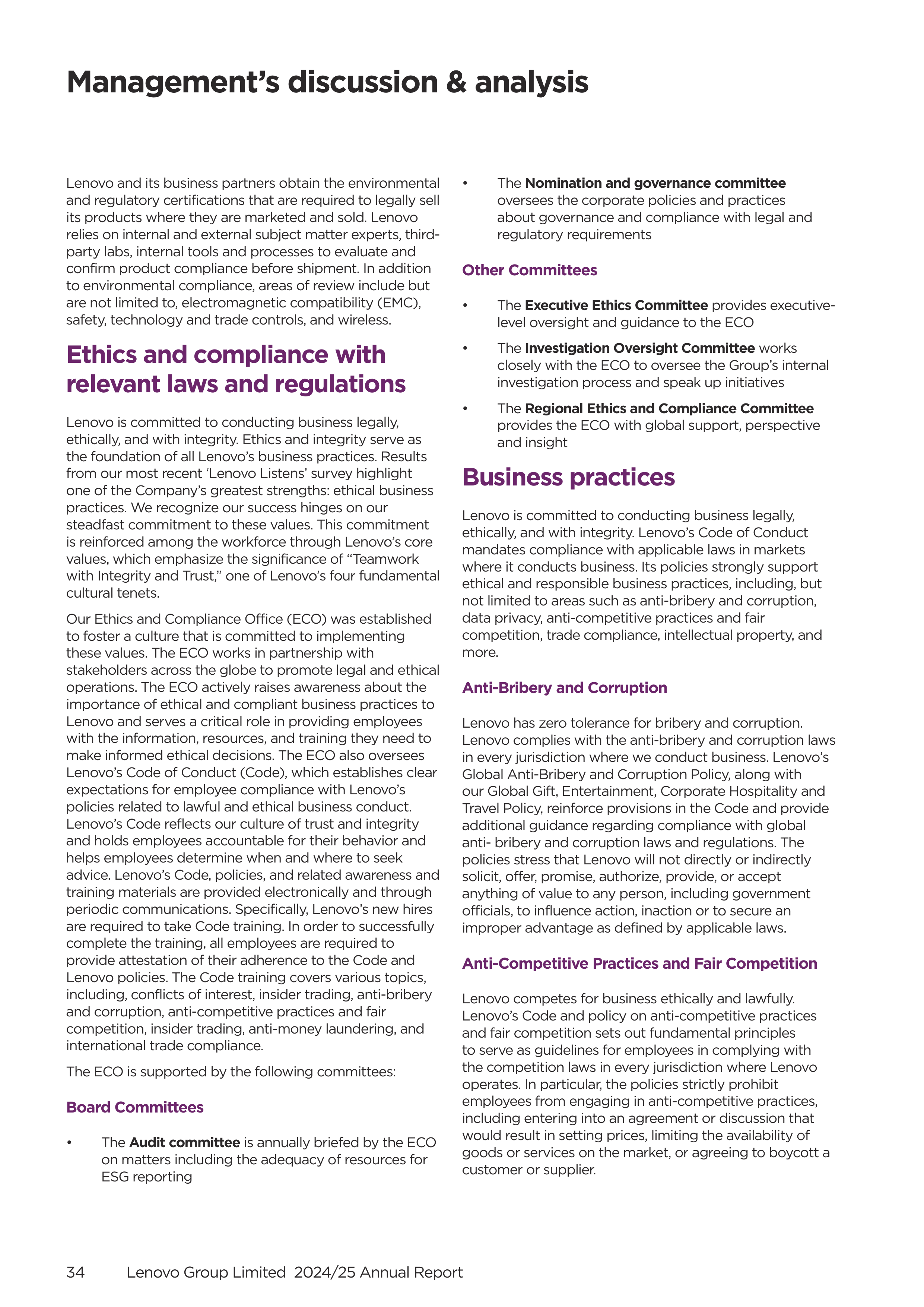Lenovo Annual Report — page 36