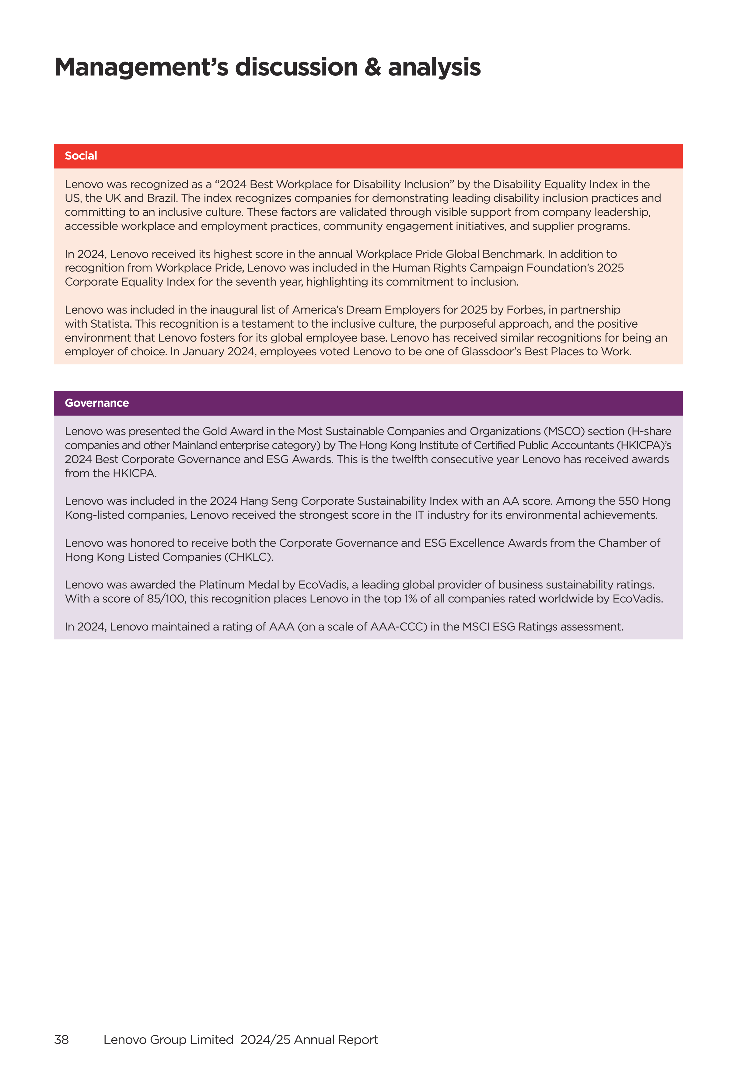 Lenovo Annual Report — page 40
