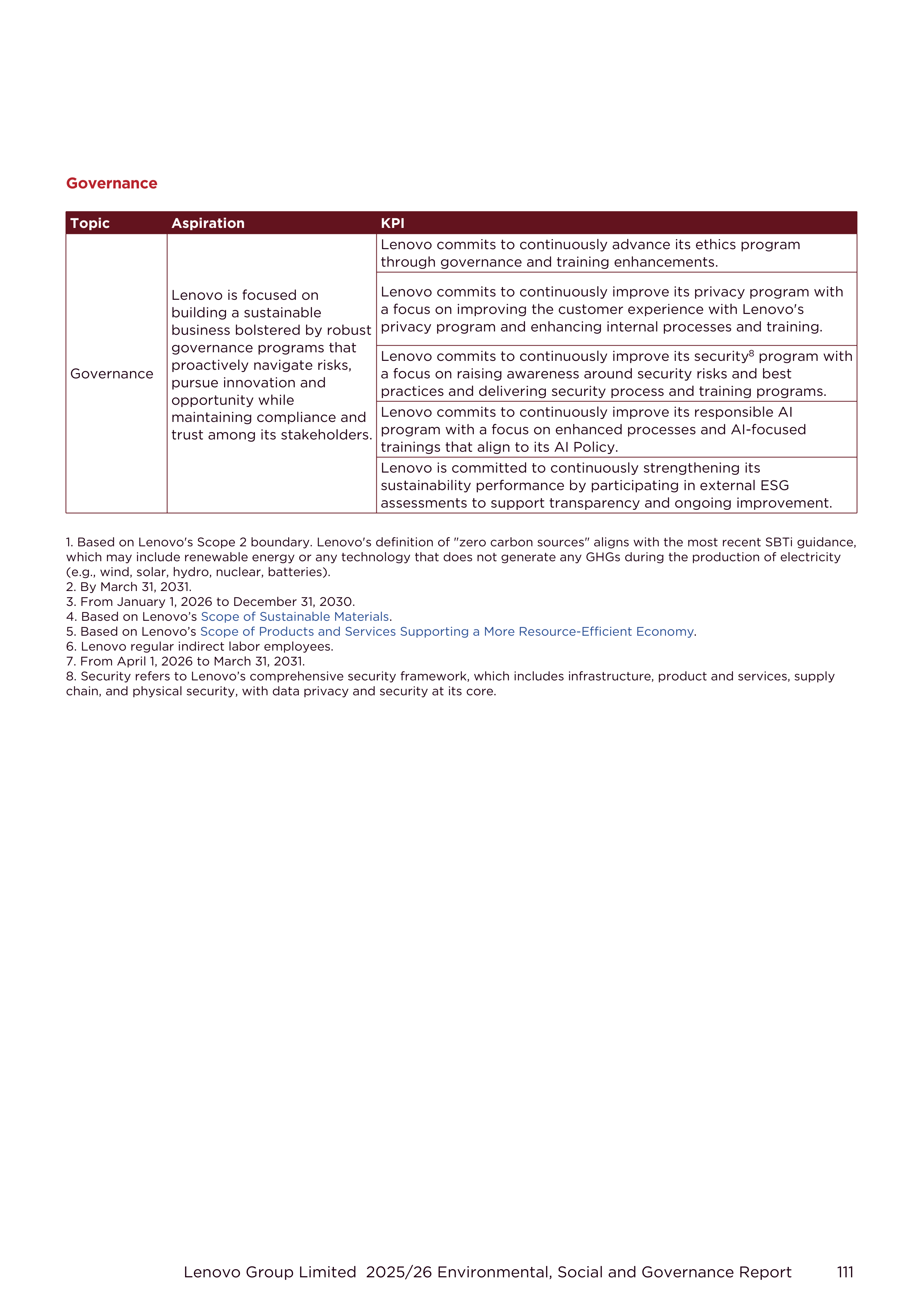 Lenovo Environmental Social Governance Report — page 111