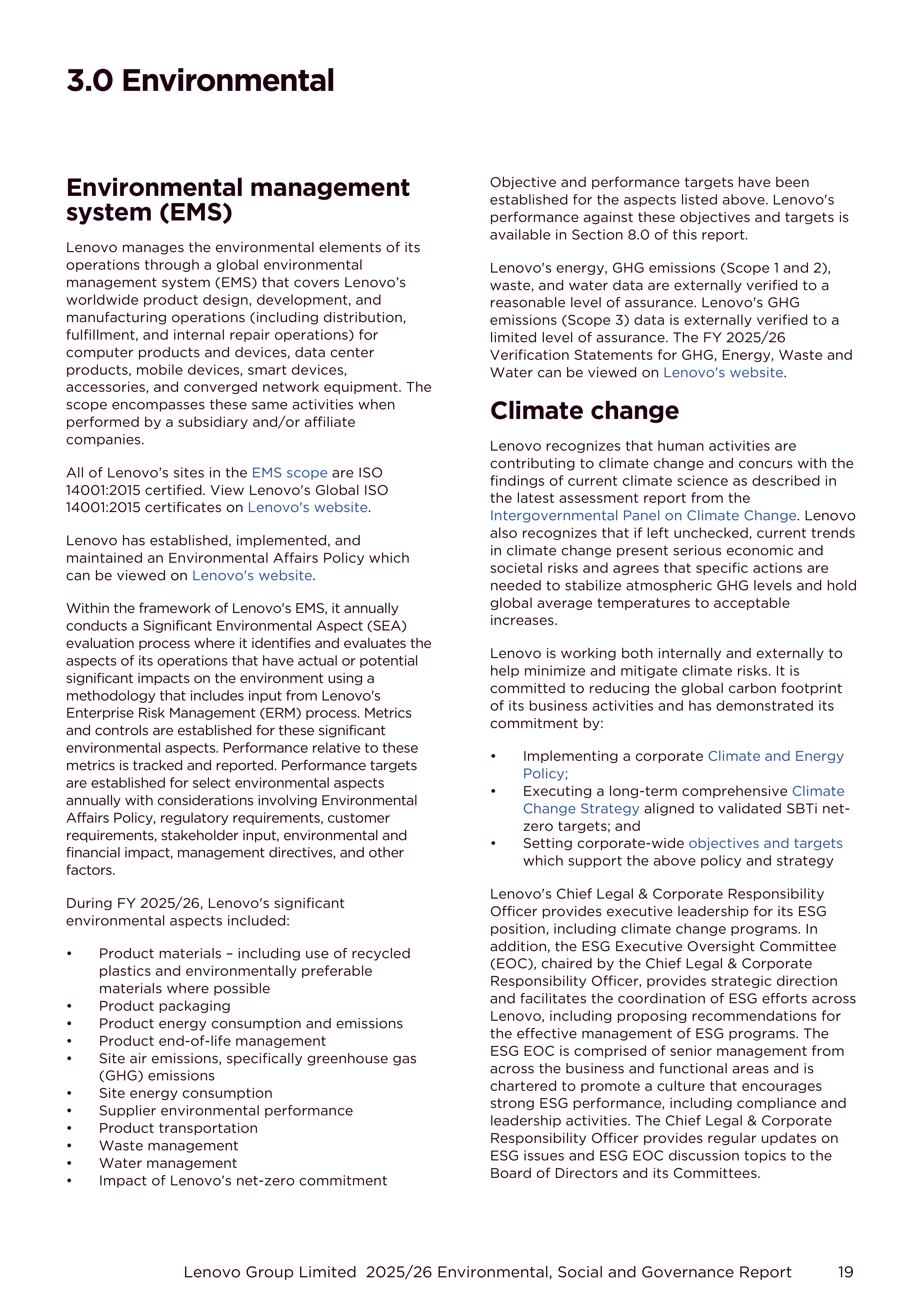 Lenovo Environmental Social Governance Report — page 19