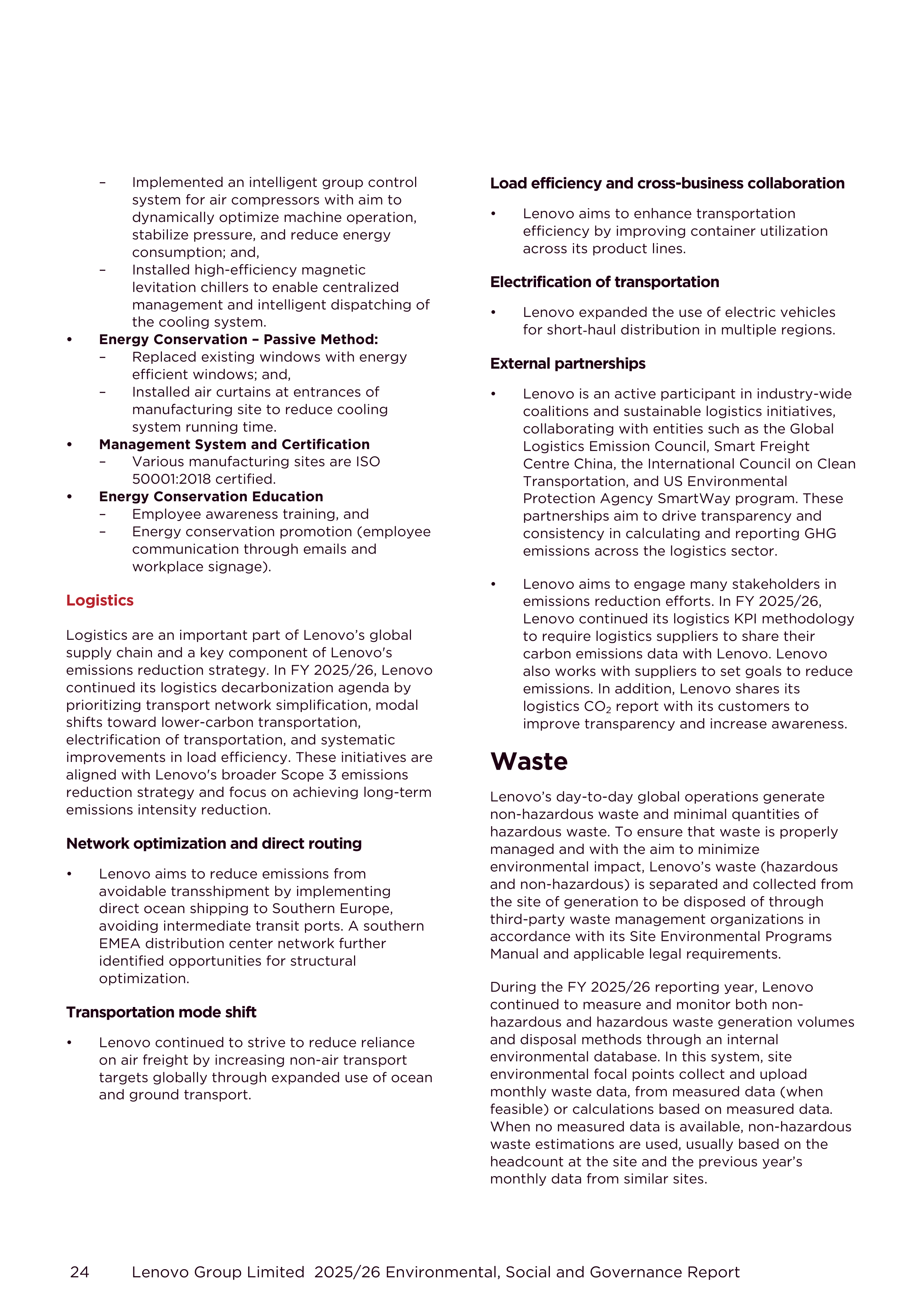 Lenovo Environmental Social Governance Report — page 24