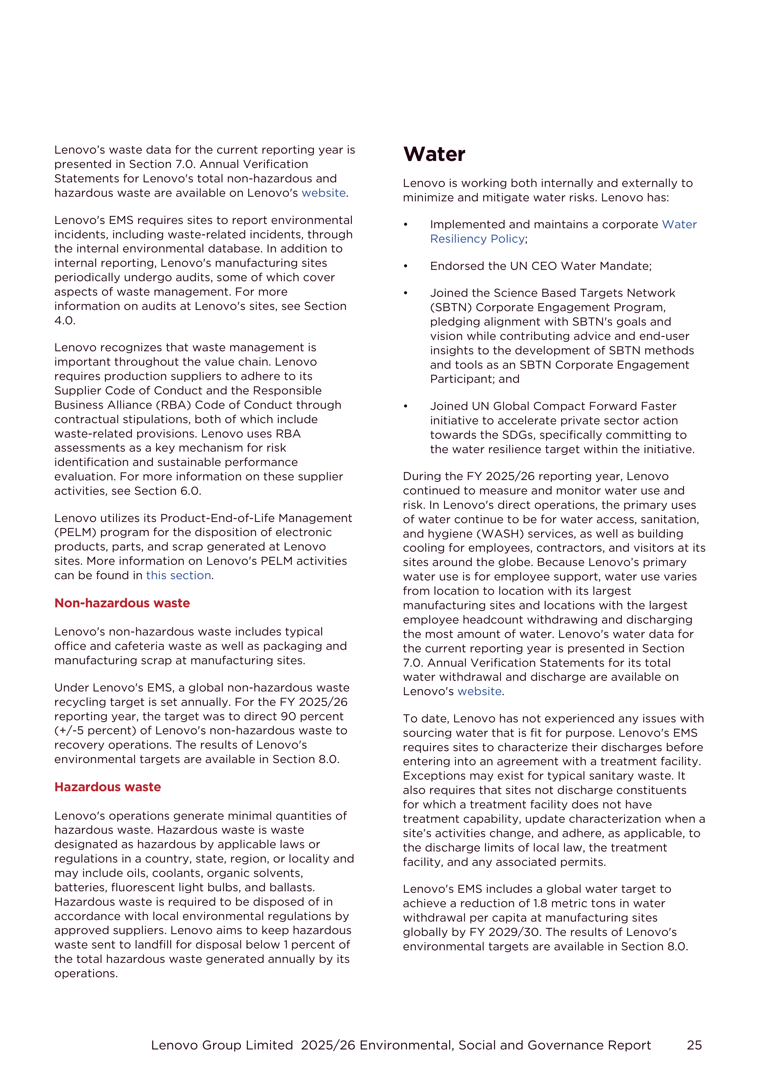Lenovo Environmental Social Governance Report — page 25