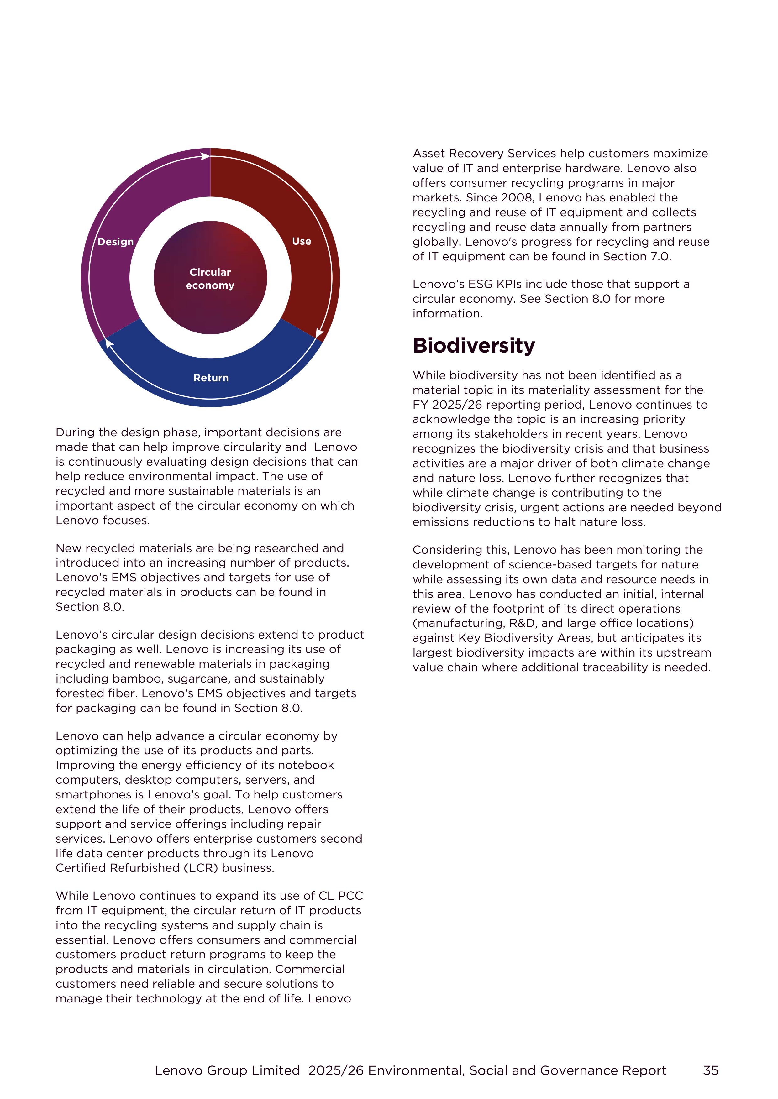 Lenovo Environmental Social Governance Report — page 35