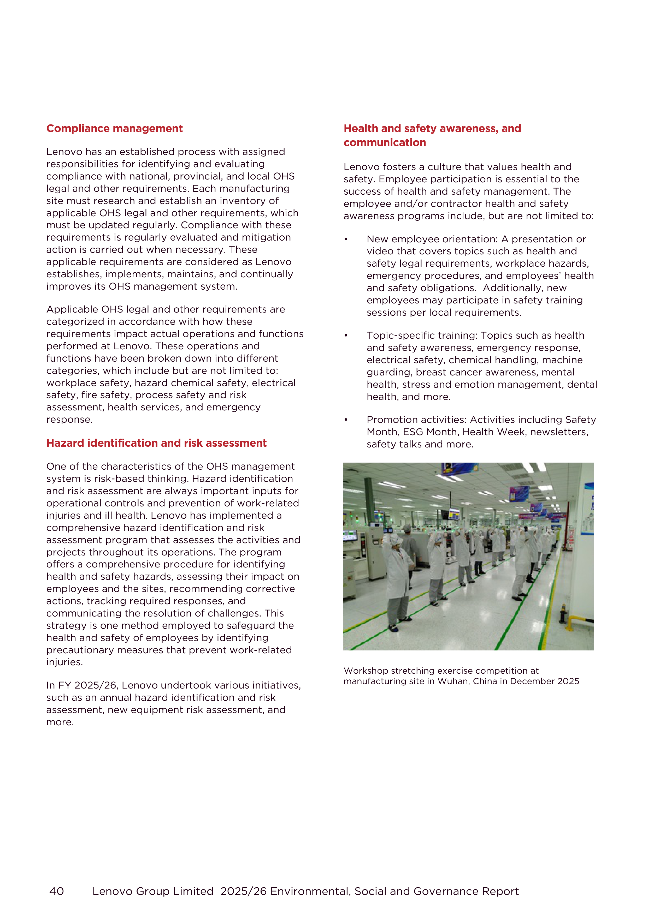 Lenovo Environmental Social Governance Report — page 40