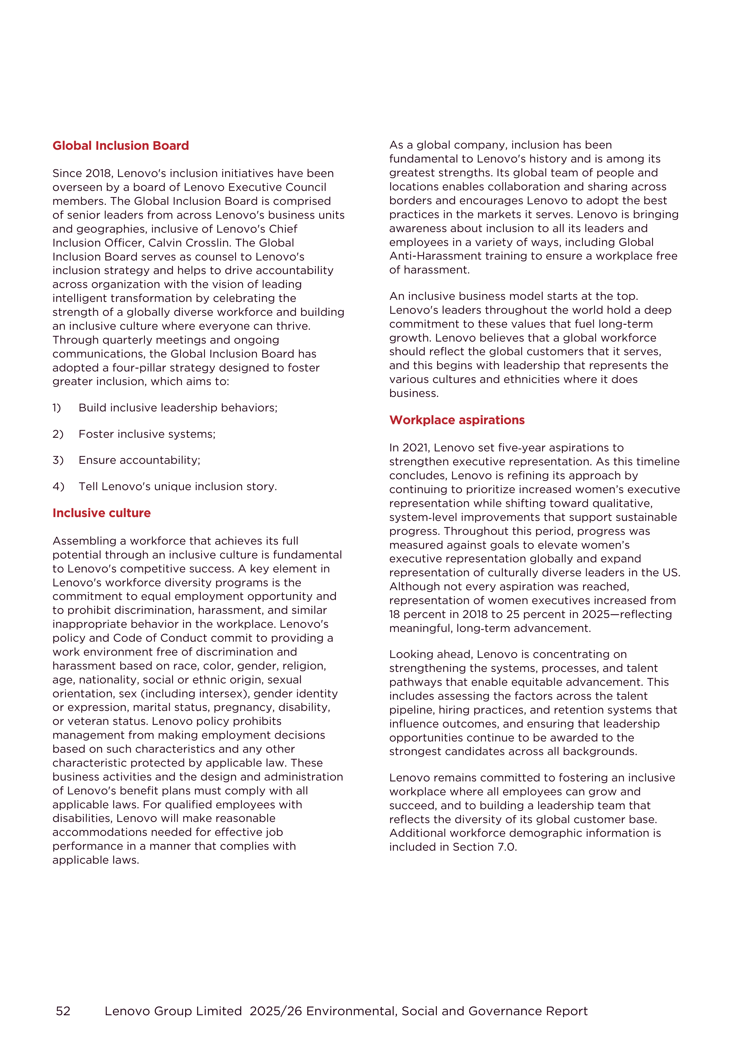 Lenovo Environmental Social Governance Report — page 52