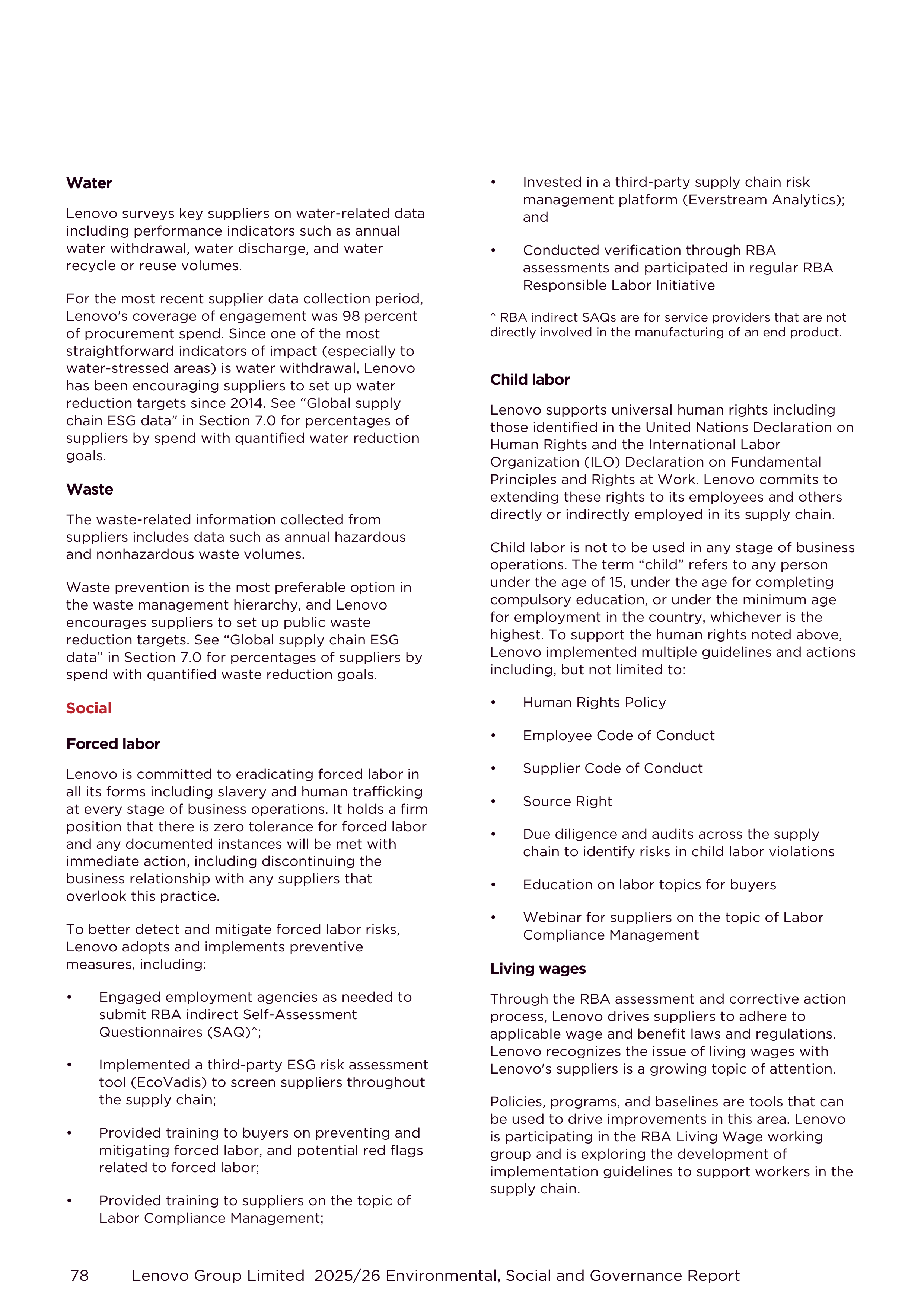 Lenovo Environmental Social Governance Report — page 78