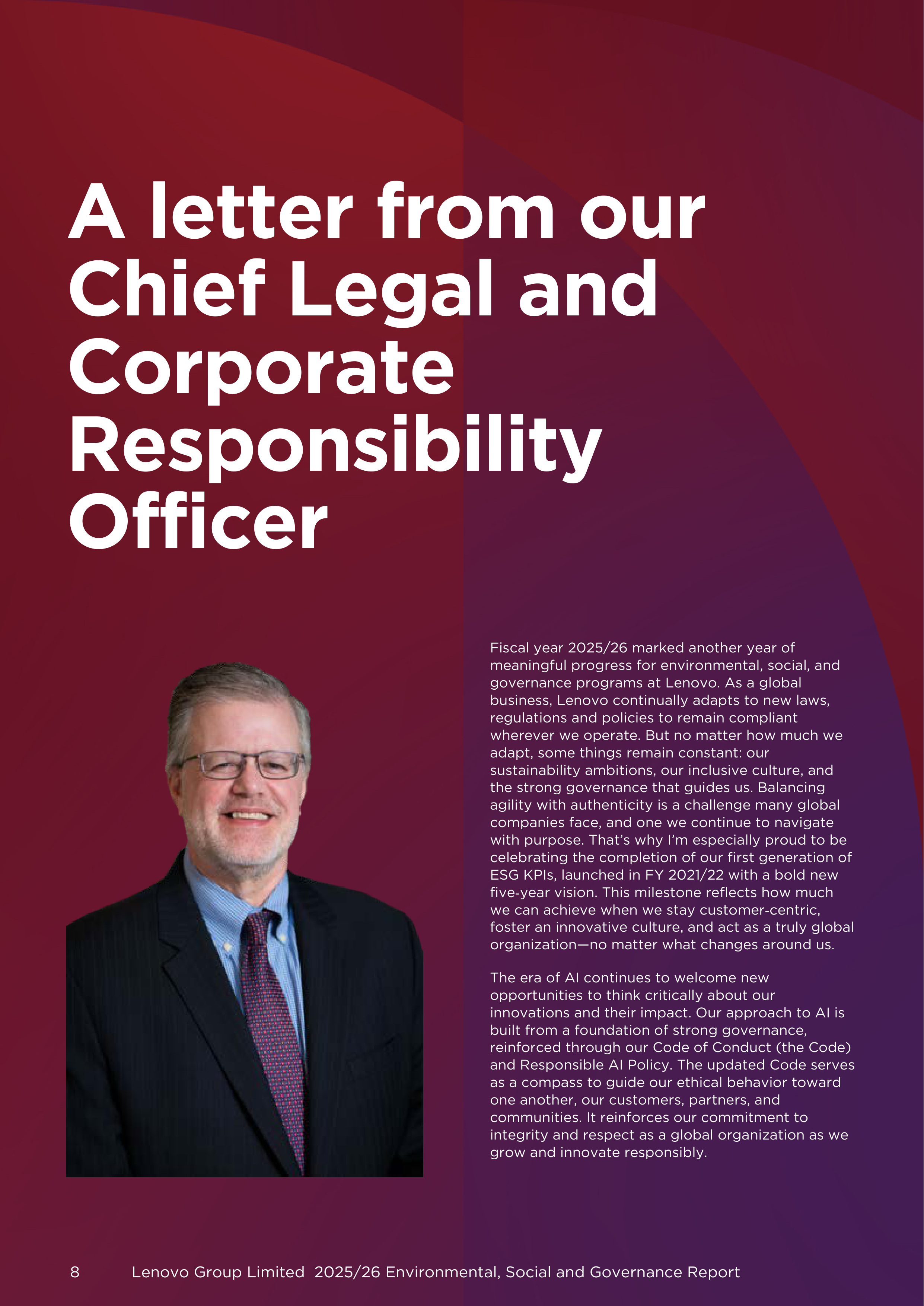 Lenovo Environmental Social Governance Report — page 8