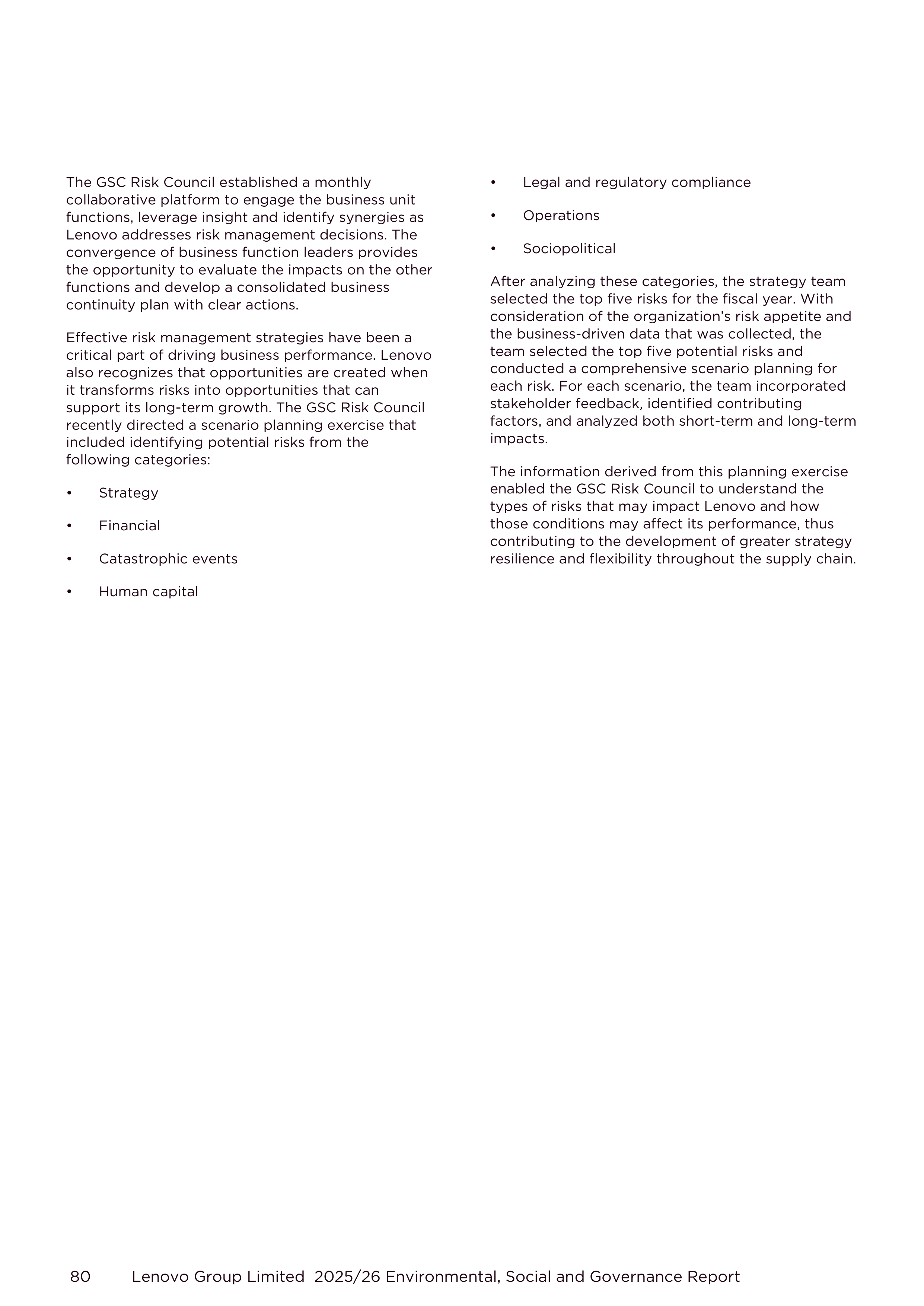 Lenovo Environmental Social Governance Report — page 80