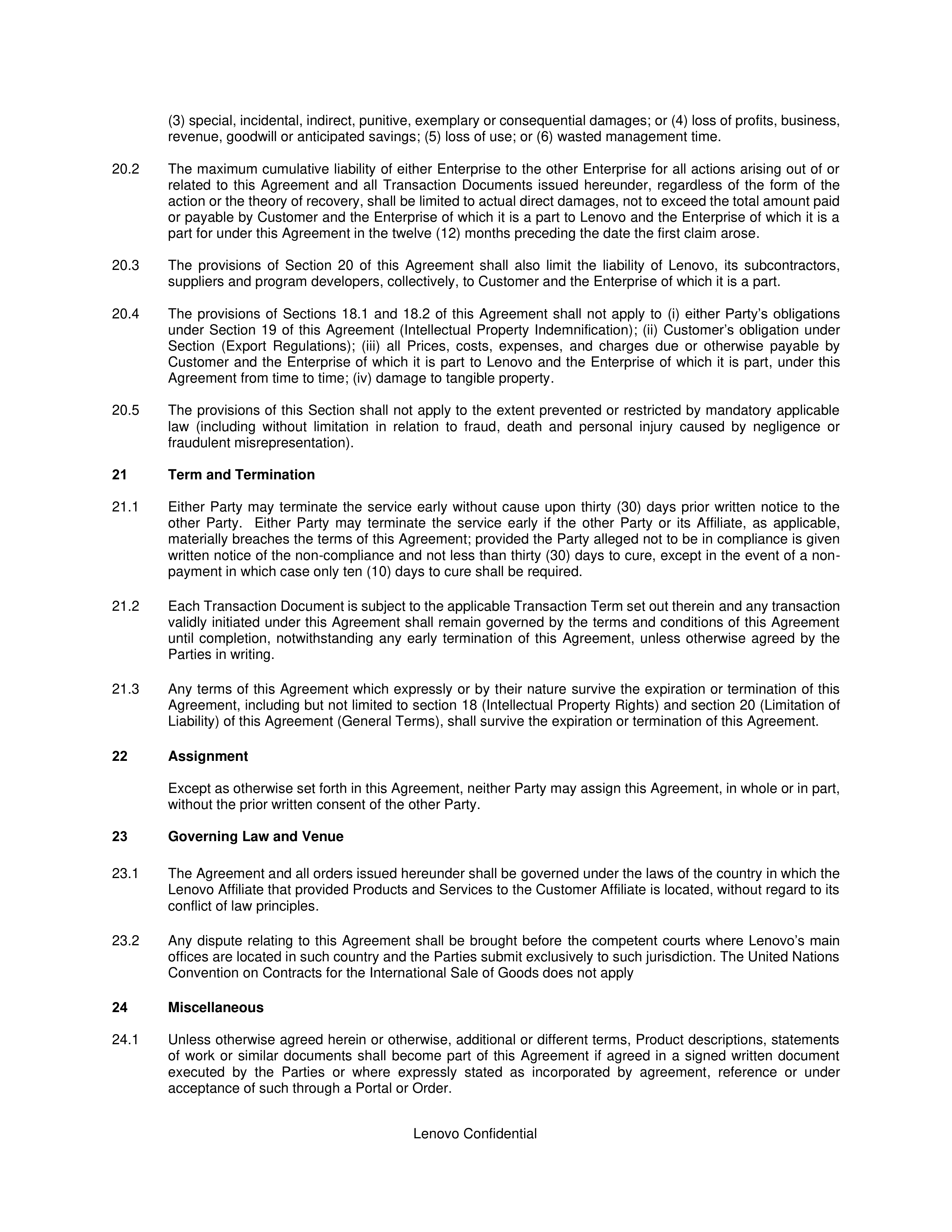 Lenovo Framework Agreement — page 11