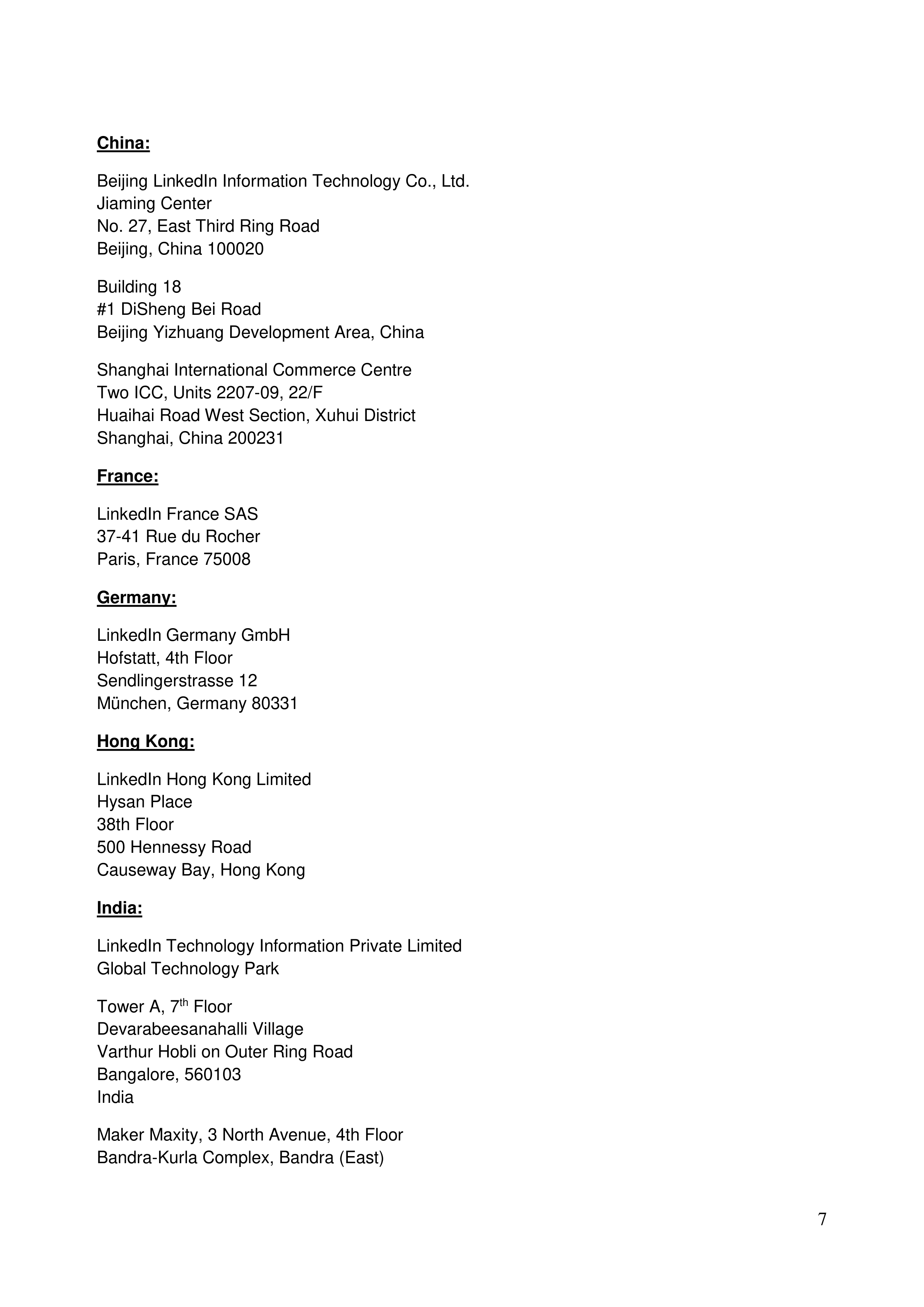 LinkedIn Global Candidate Privacy Notice — page 7